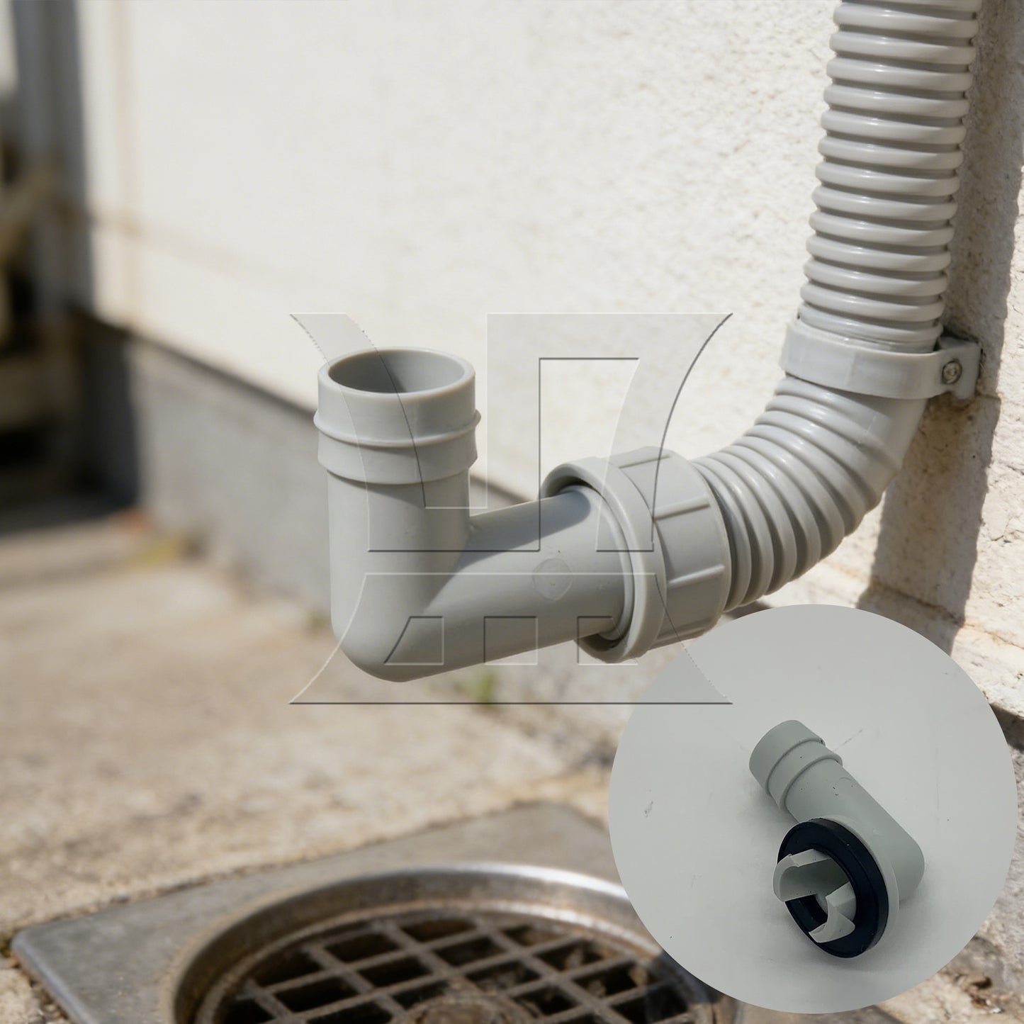 BQLZR Air Conditioner Drain Hose Elbow Connector with Rubber Ring 14mm Diameter