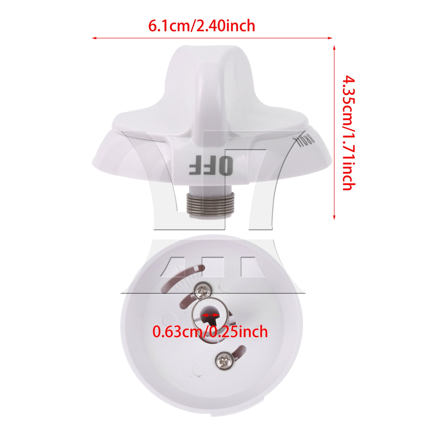BQLZR White Plastic Oven Thermostat Knob Replacement for WB03K10036 0.25" Inner Dia