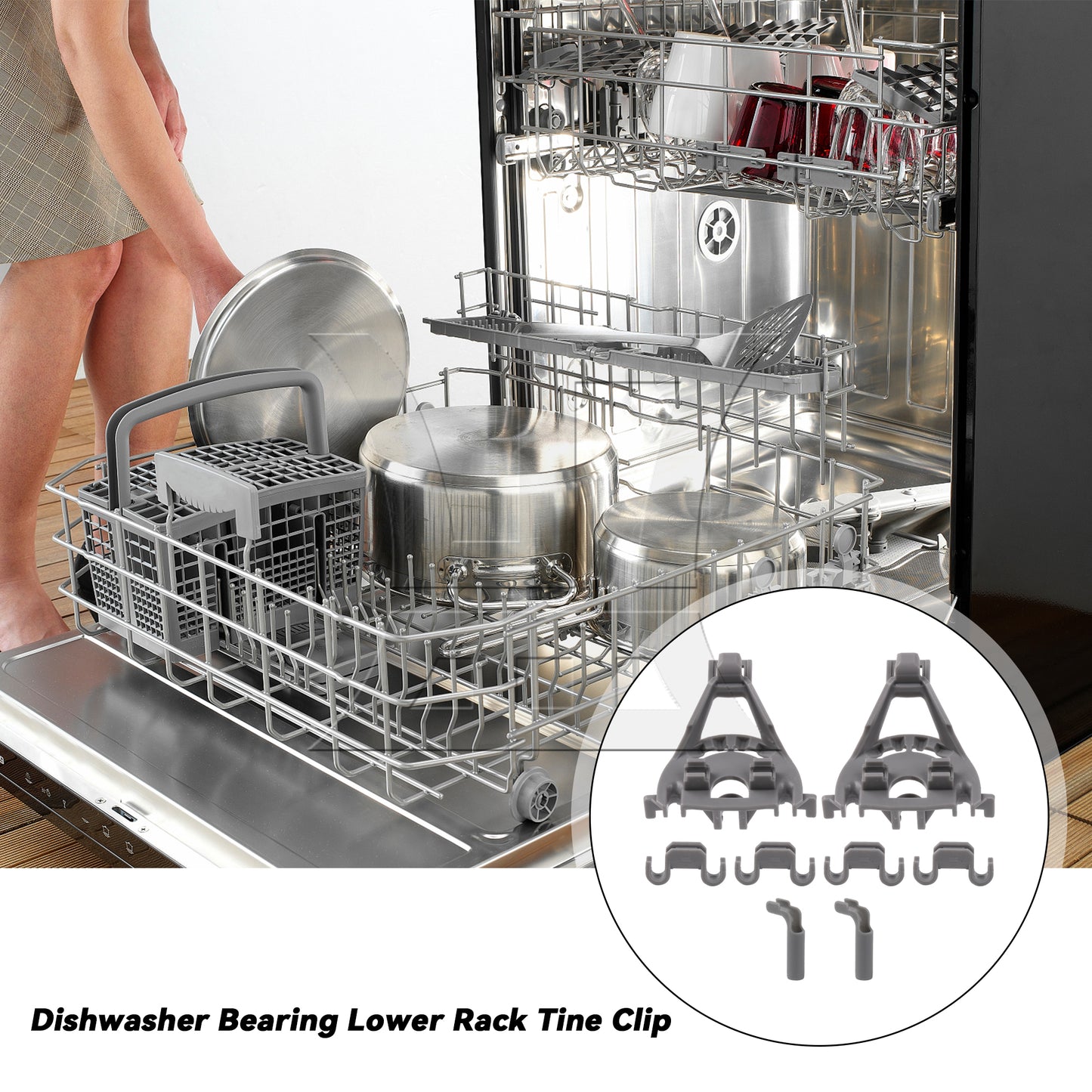 BQLZR Dishwashers Bearing Lower Rack Flip Tine Clip 00420199 DIY Repair Parts Set