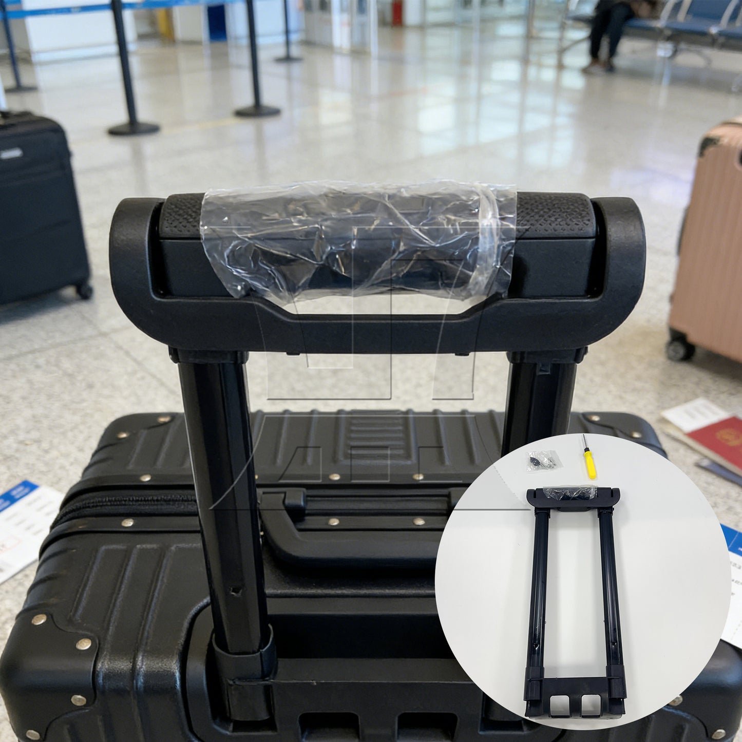 BQLZR Plastic 20 Inch Traveling Luggage Telescopic Handle 17.13 Inch Set with Screws
