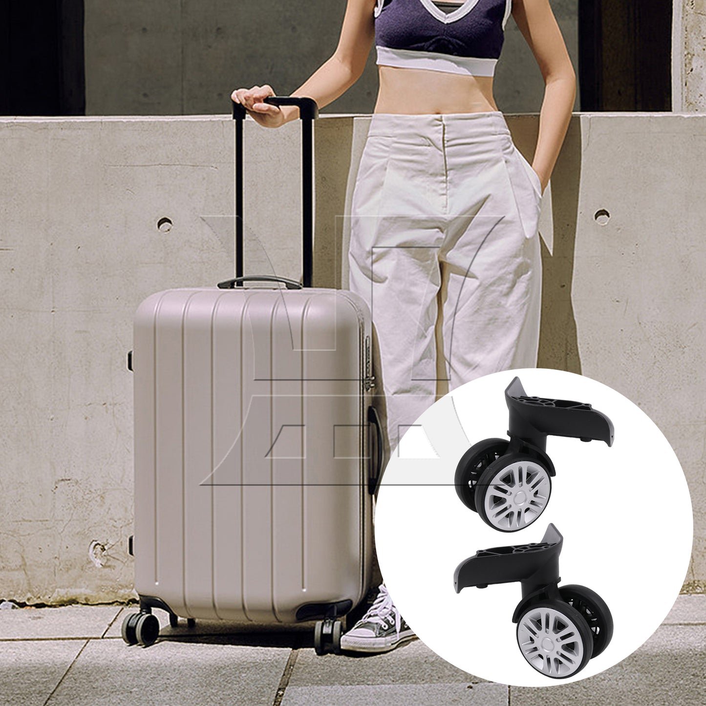 BQLZR 1 Pair Luggage Part Suitcase Wheels Rollers 360 Degree Rotate 3.46 Inch 603T
