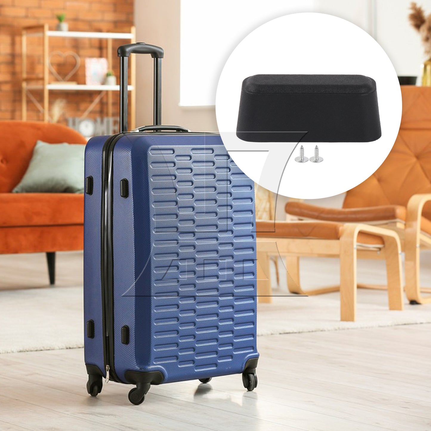 BQLZR Travel Luggage Bracket Side Stud Feet Pad 0.89 Inch Hole F Type with Screws