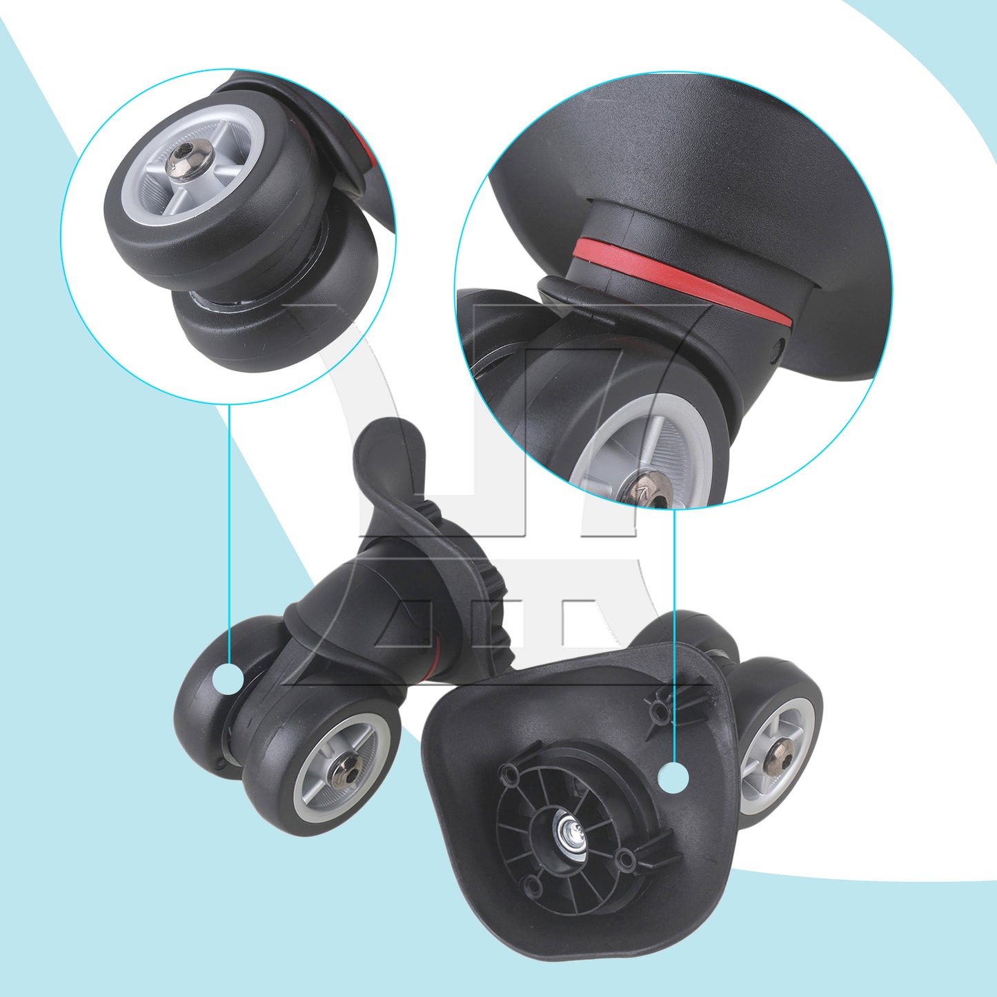 BQLZR Travel Luggage Wheel Suitcase Caster Roller 3.94 Inch W042 Left w/ Screw Set