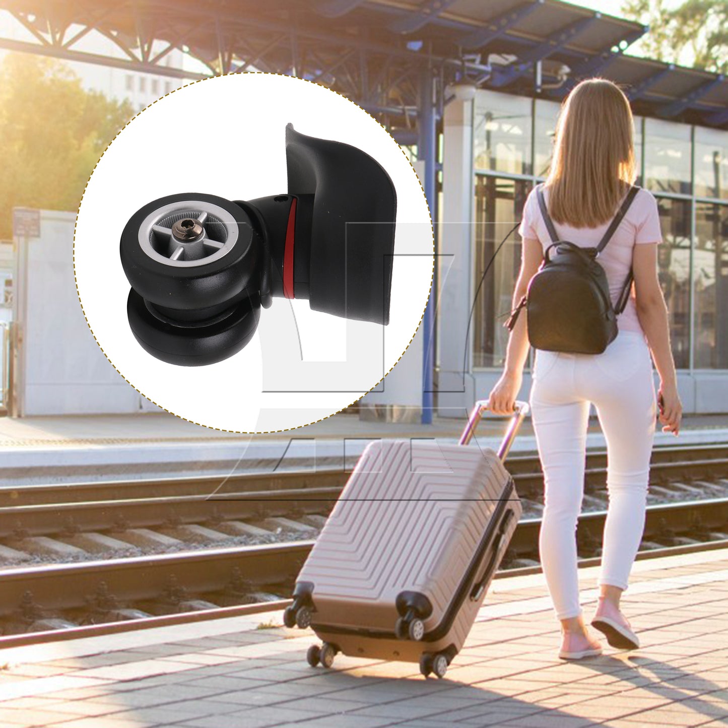 BQLZR Right Luggage Wheel Suitcase Caster for Travel 3.94 Inch Height W042 Black Set