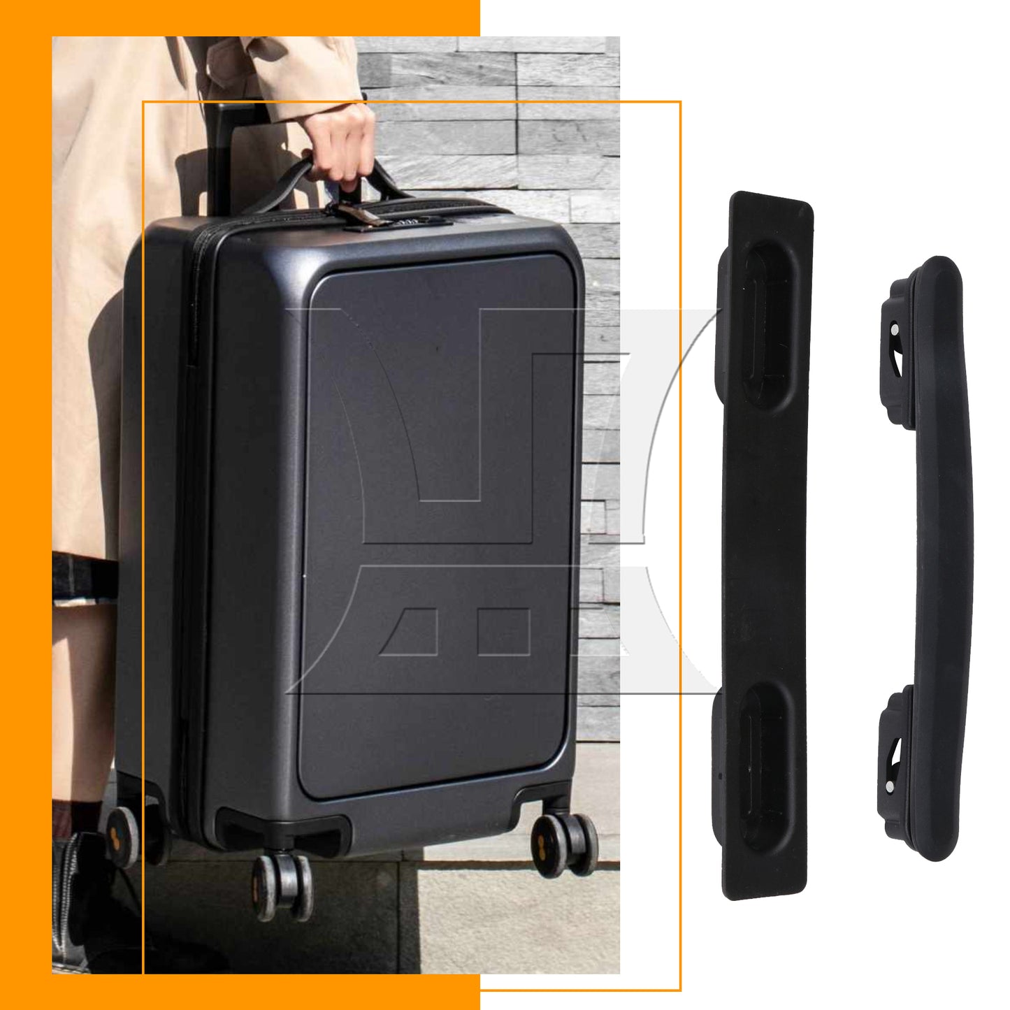 BQLZR 1pc Luggage Handle Replacement 21.5cm Black Luggage Handle Replacement Accessories