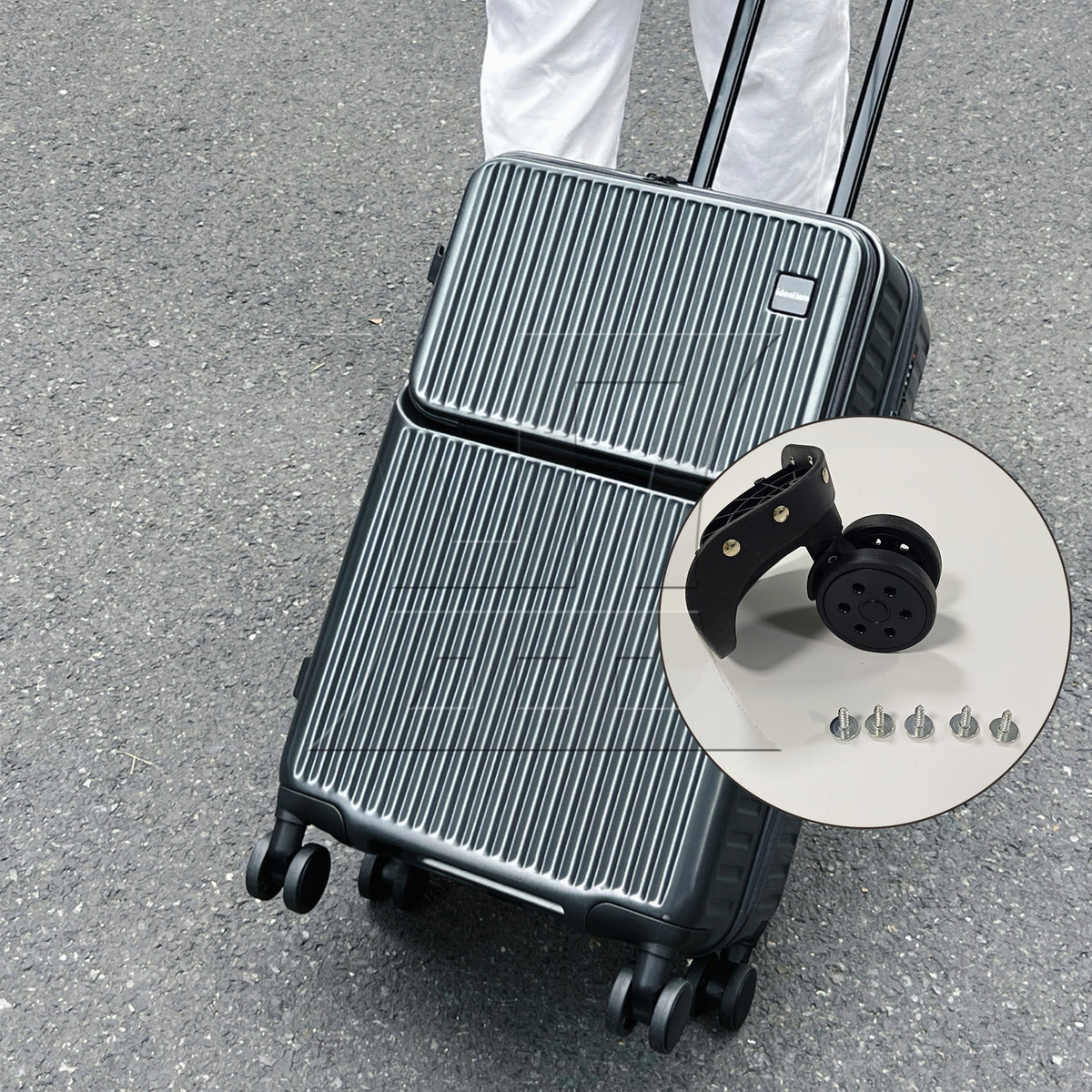 BQLZR 1pc Luggage Swivel Wheel Replacement W306 Black for Hard Luggage Casters