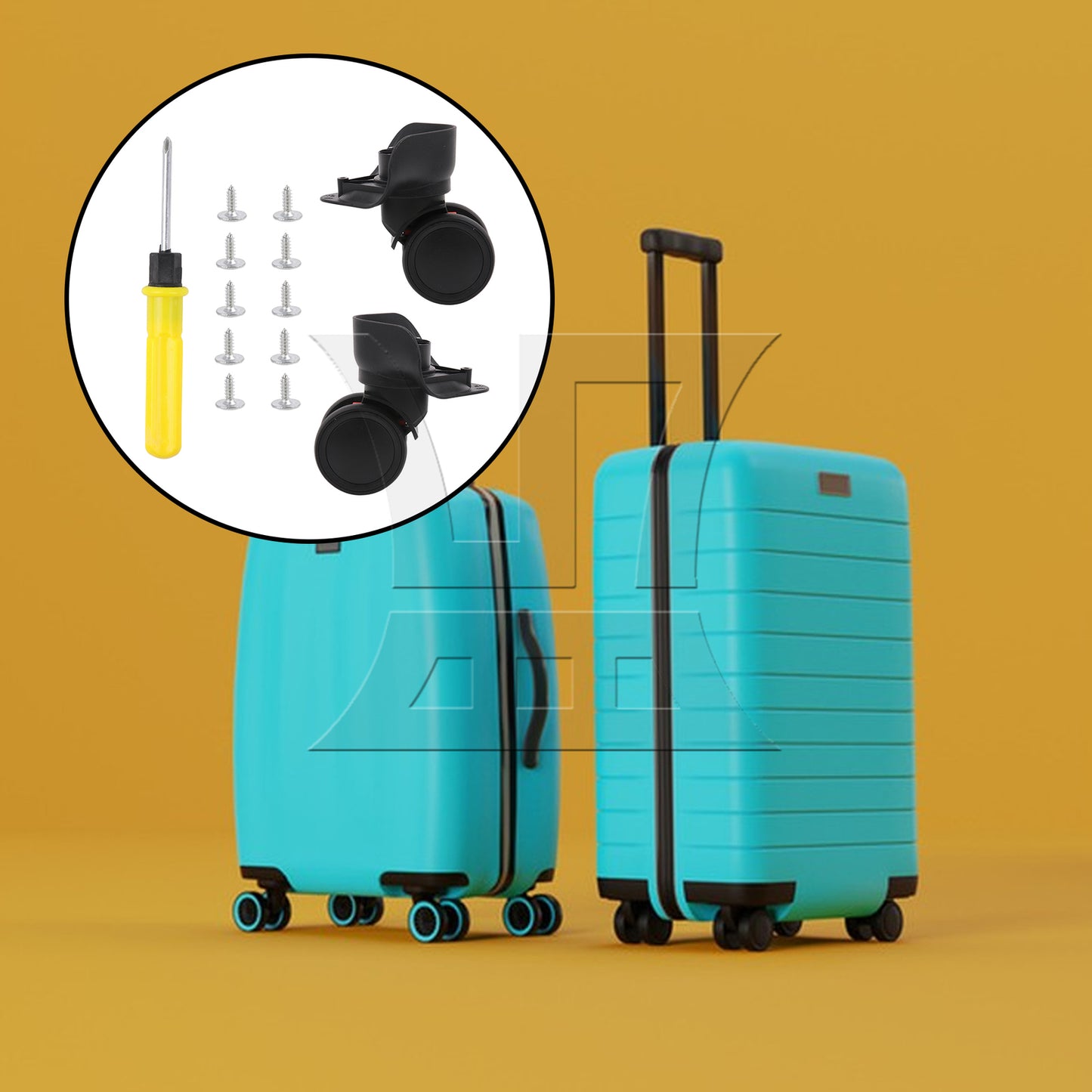 BQLZR Black Suitcase Swivel Wheels 106mm Plastic for Luggage Parts 603PT
