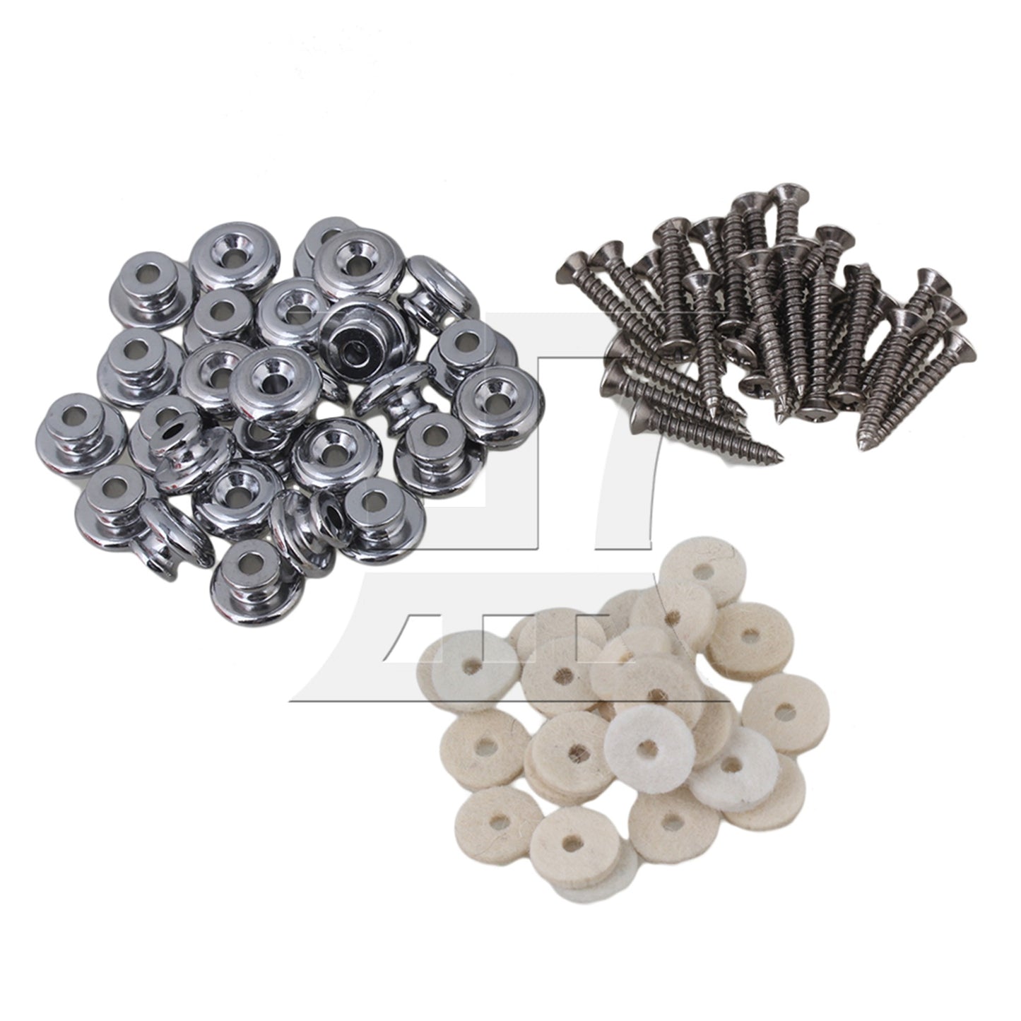 PAIR CHROME GUITAR STRAP BUTTONS FOR ACOUSTIC GUITAR BASS