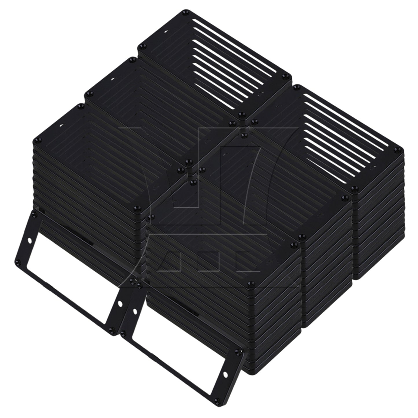 2 pcs Black ABS Flat Bottom Humbucker Pickup Mounting Ring Frames 92x45x5mm