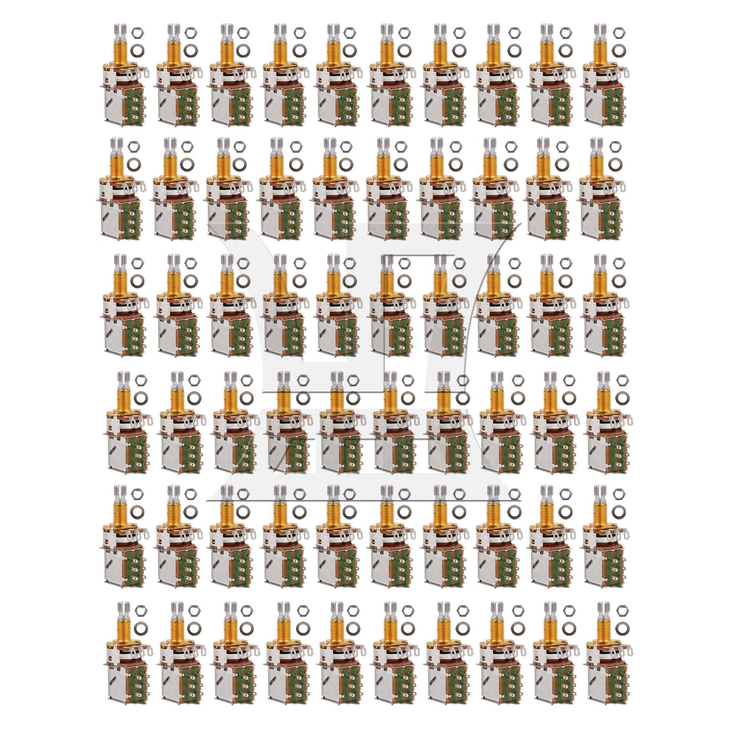 3PCS B500K18mm Gold Plated Shaft Audio Tone Guitar Potentiometer Switch