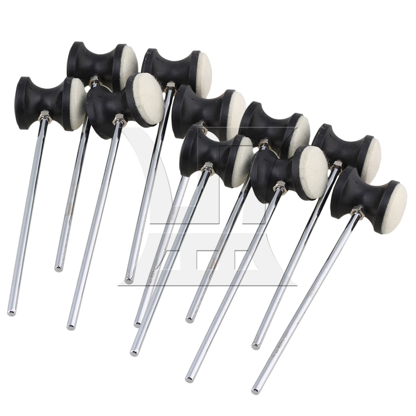 Round Shape Stainless Steel Shaft 7.48 x 1.97inch White Felt Bass Drum Beater