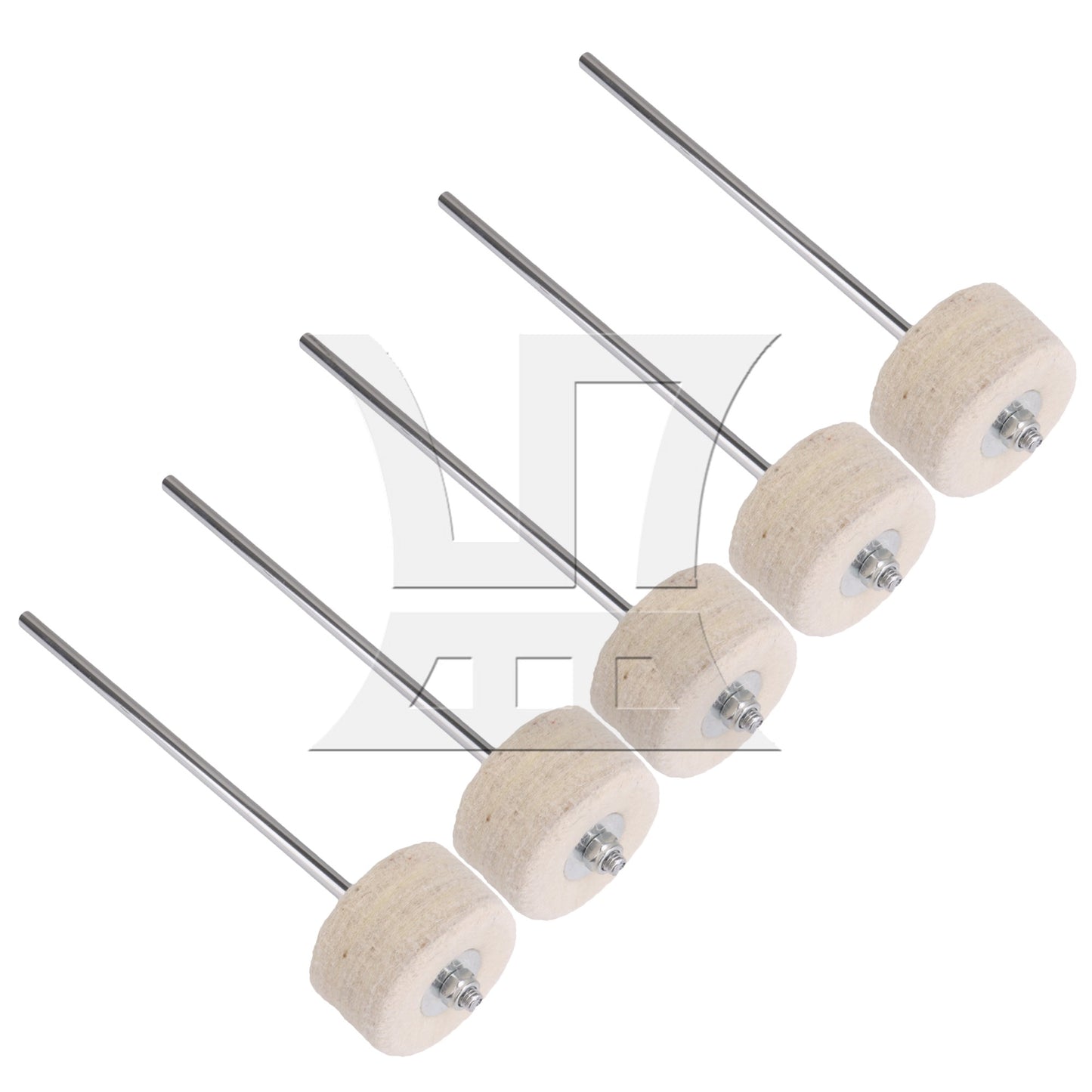 Round Shape Stainless Steel Shaft 7.48 x 1.97inch White Felt Bass Drum Beater