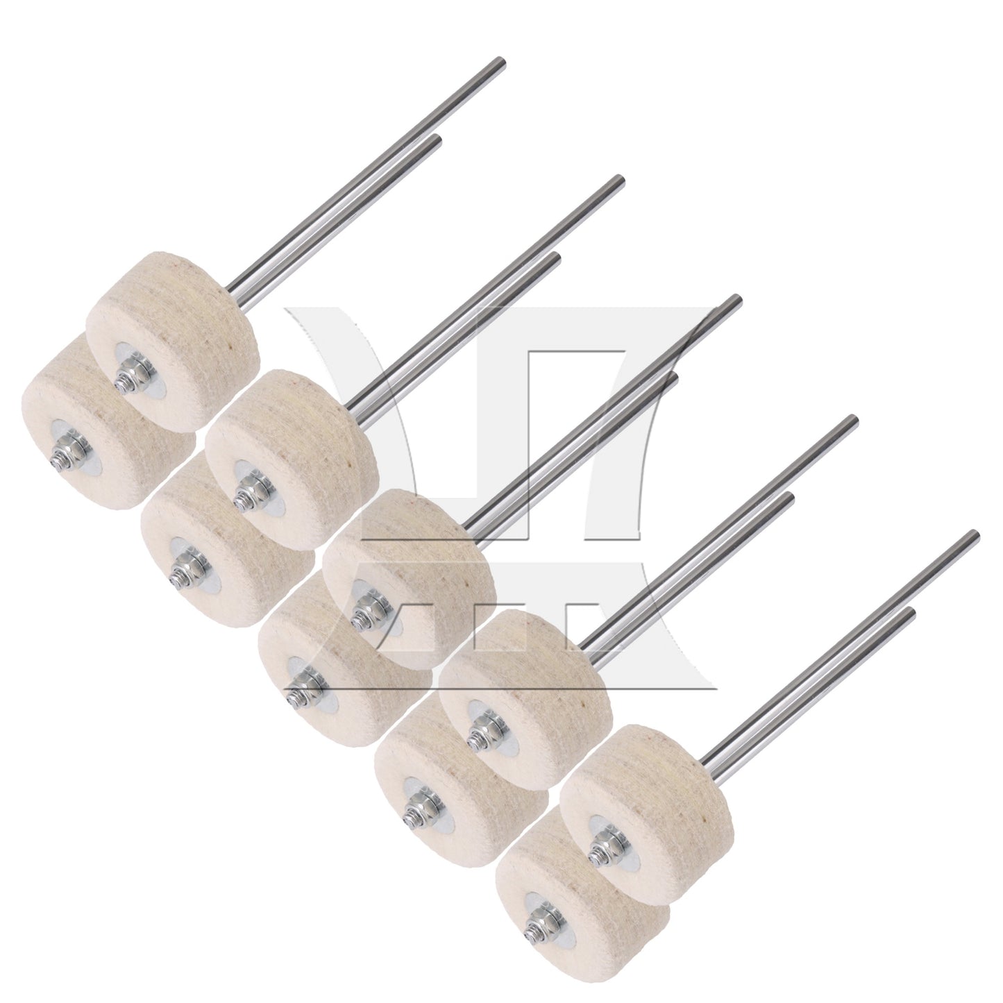 Round Shape Stainless Steel Shaft 7.48 x 1.97inch White Felt Bass Drum Beater