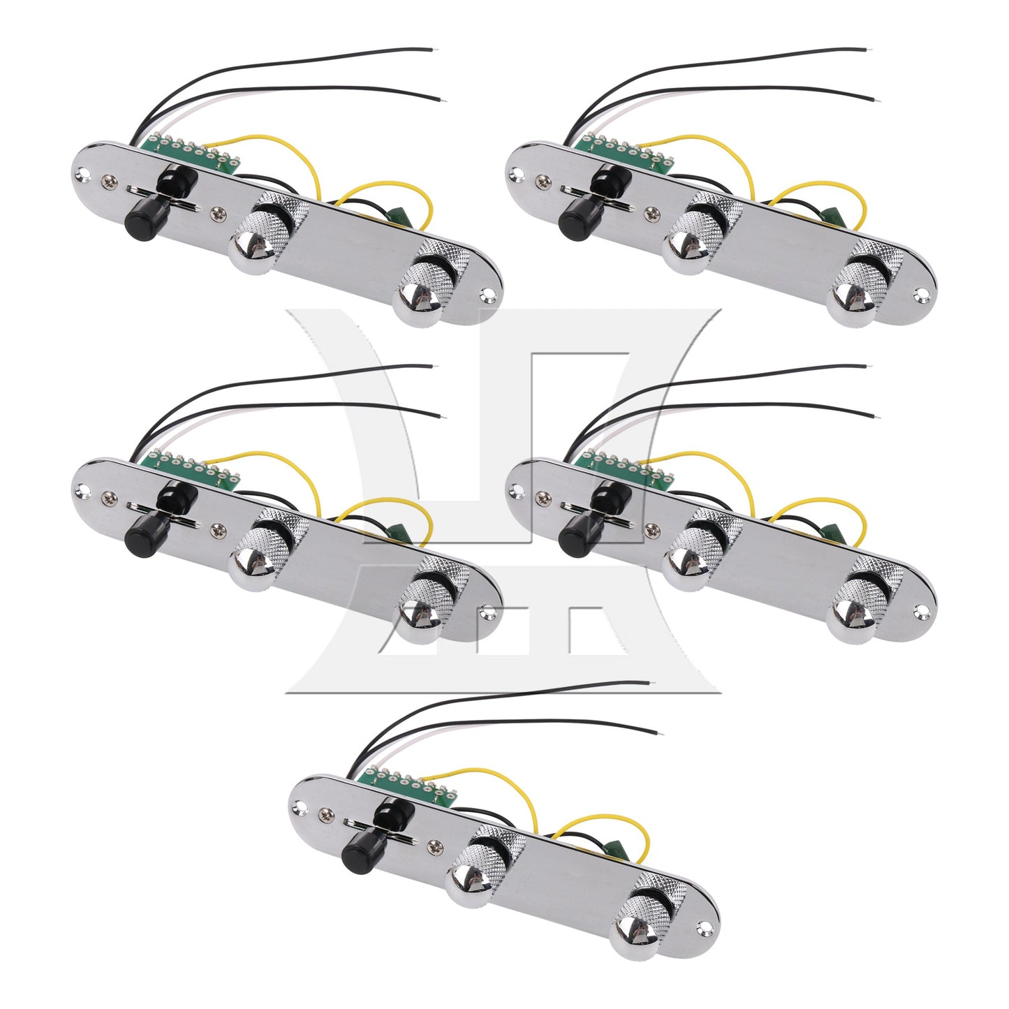 Pre-wired Assembly Loaded Switch Knob Plate For Guitar Chrome