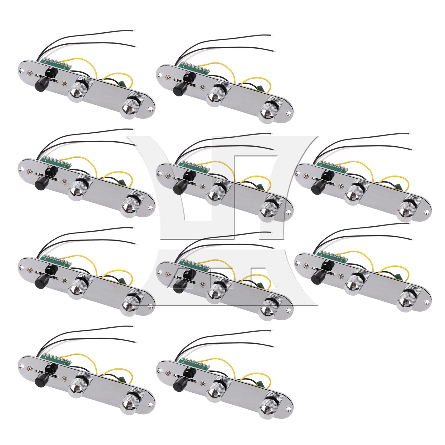 Pre-wired Assembly Loaded Switch Knob Plate For Guitar Chrome