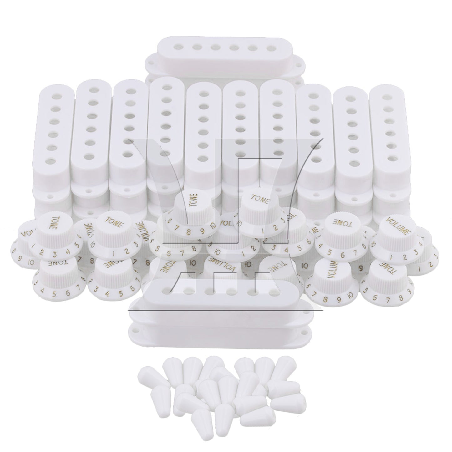 Cream Guitar Parts Set Switch tip Single coil Pickup Cover 1 volume 2 Tone Knobs
