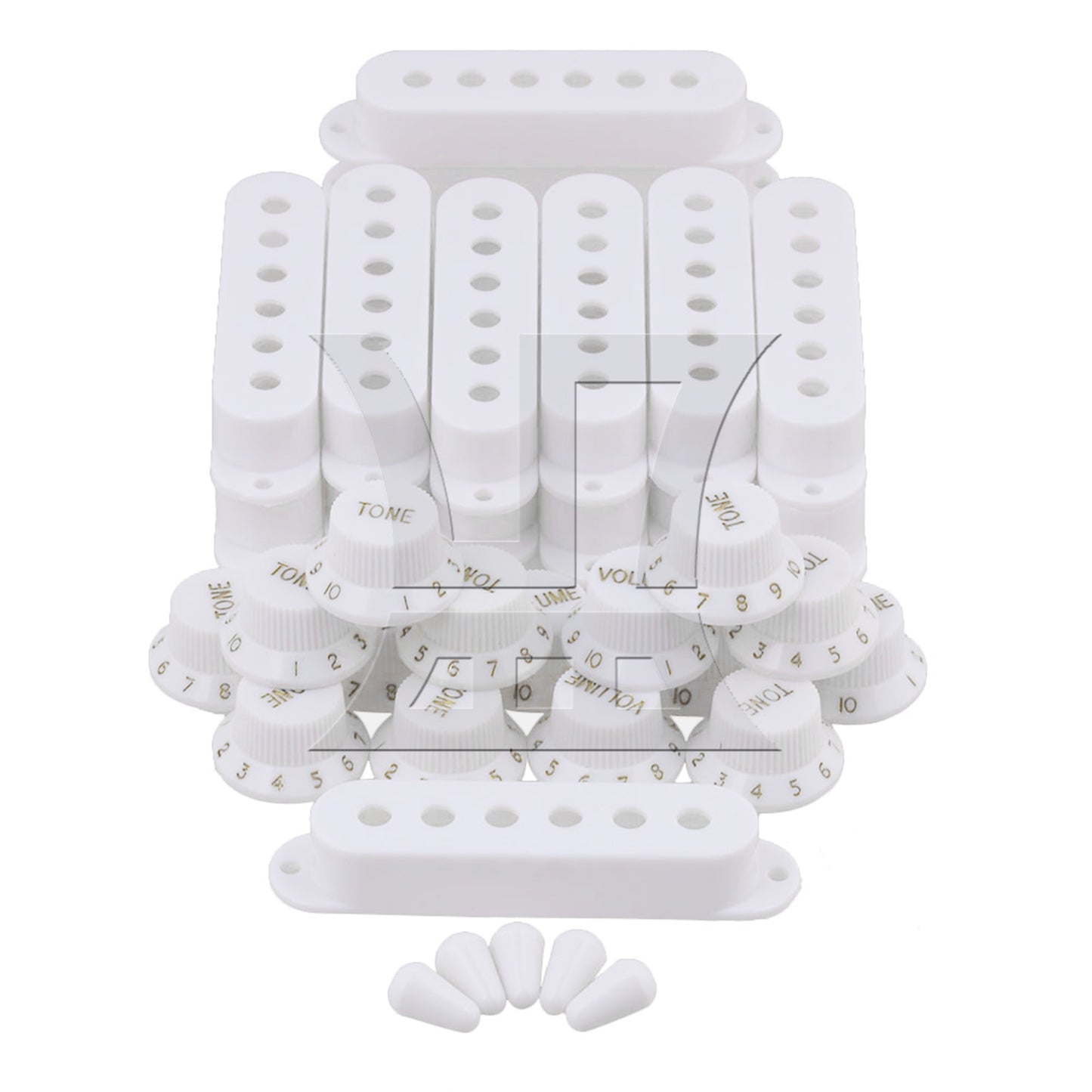 Cream Guitar Parts Set Switch tip Single coil Pickup Cover 1 volume 2 Tone Knobs