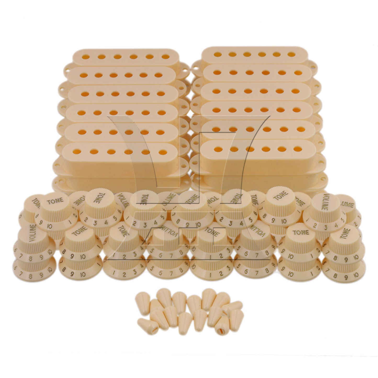 Cream Guitar Parts Set Switch tip Single coil Pickup Cover 1 volume 2 Tone Knobs