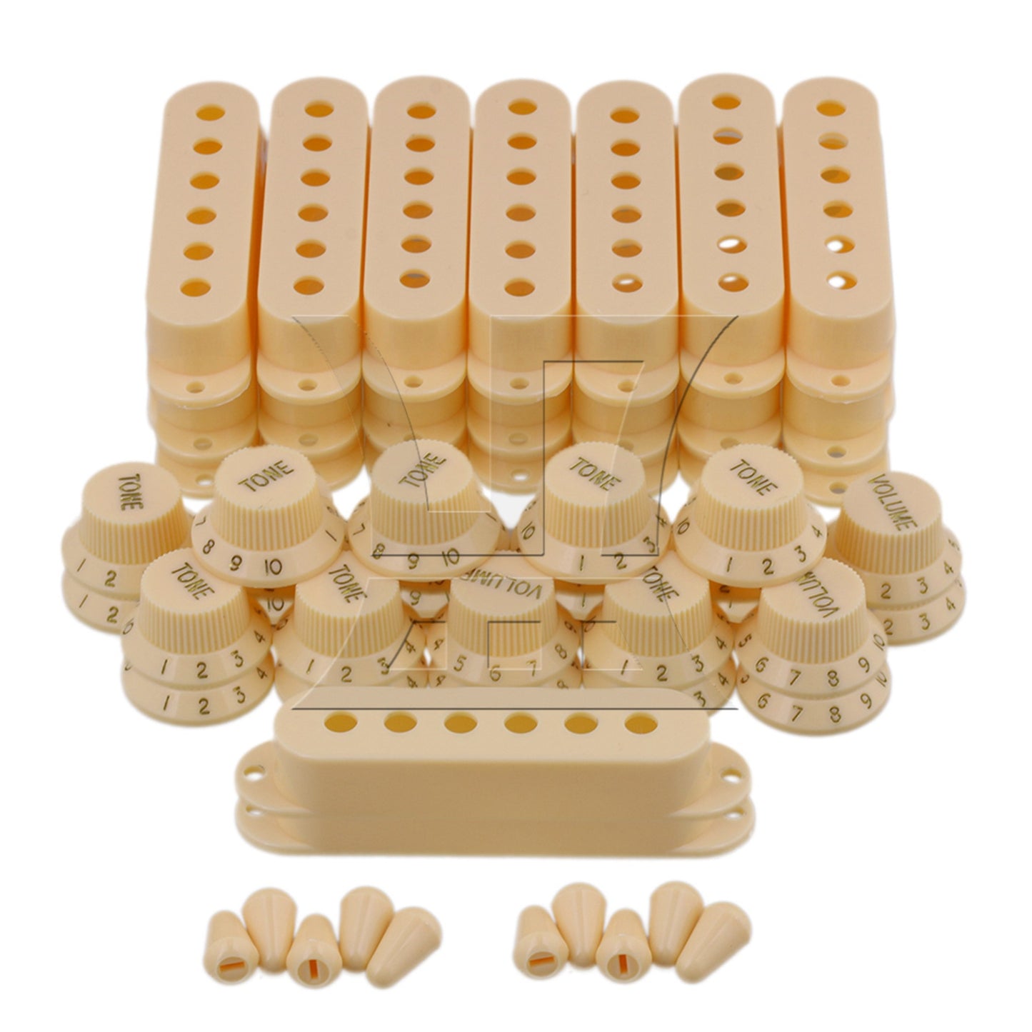Cream Guitar Parts Set Switch tip Single coil Pickup Cover 1 volume 2 Tone Knobs