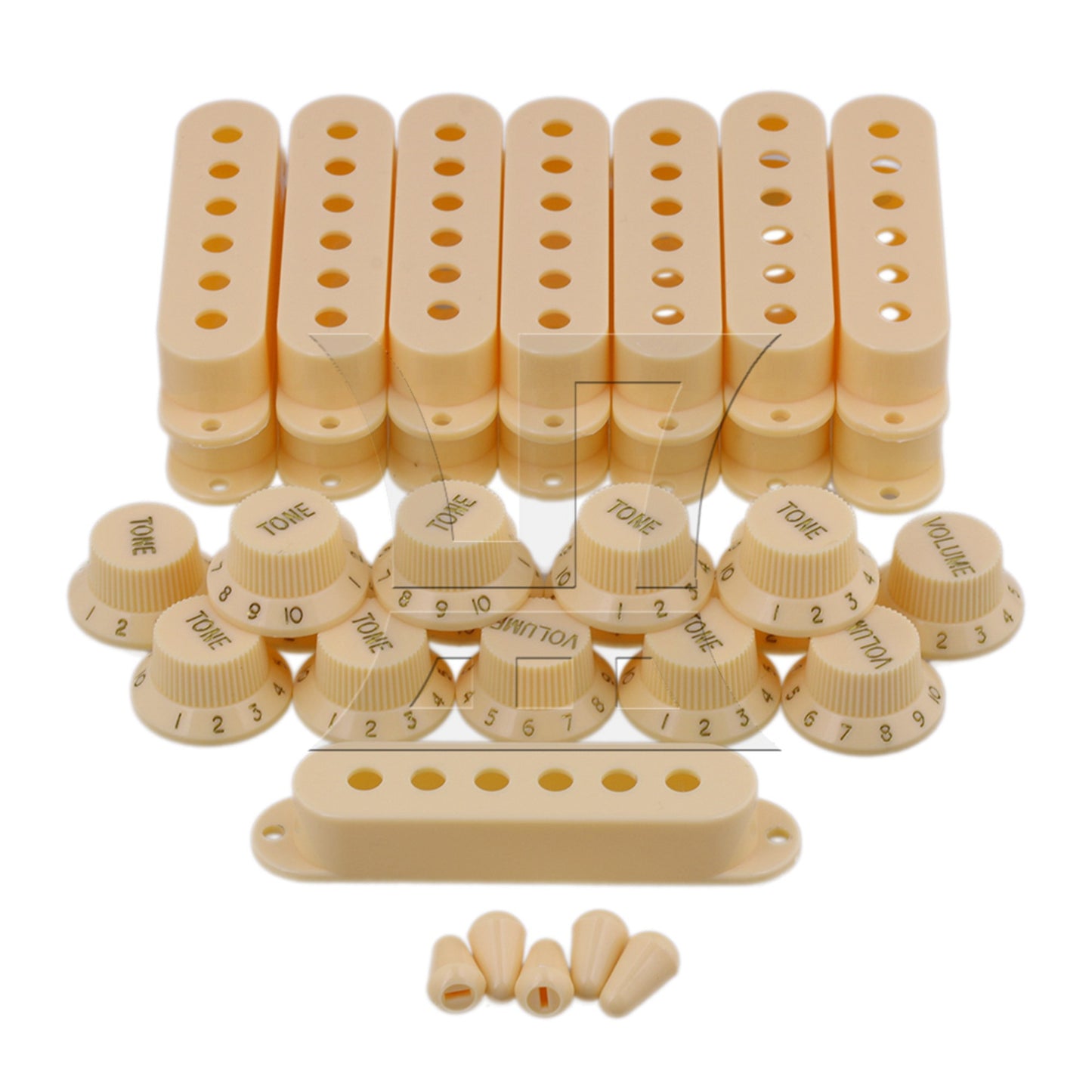 Cream Guitar Parts Set Switch tip Single coil Pickup Cover 1 volume 2 Tone Knobs
