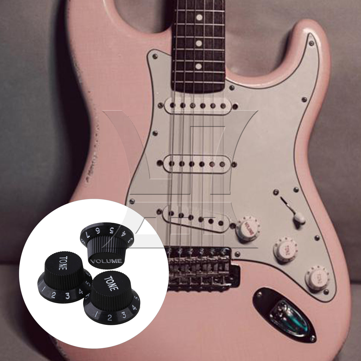 BQLZR 150x BQLZR Black Guitar Hat Speed Control Knobs Replacement White Number
