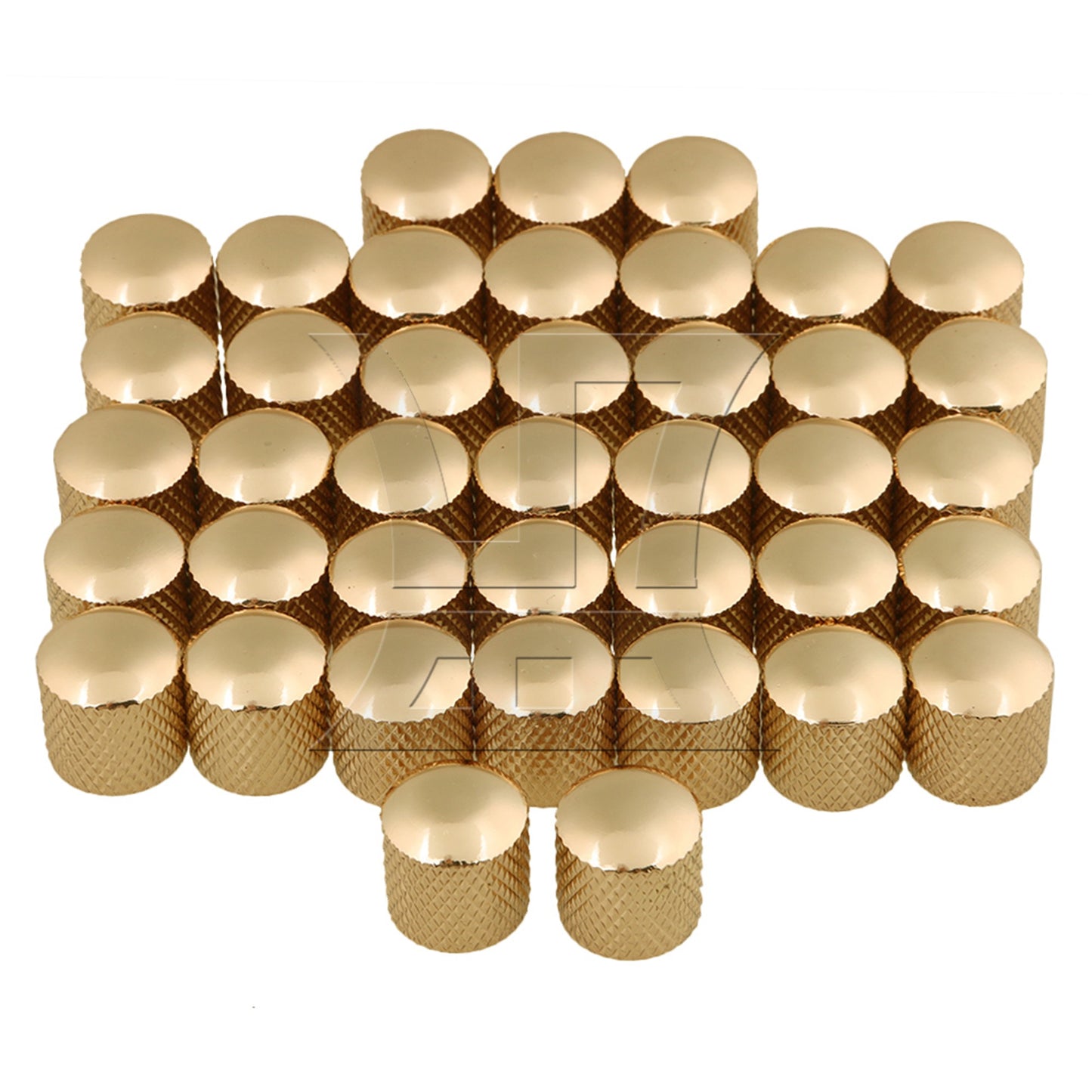 4pcs Black Plated Metal Electric Guitar Bass Dome Tone Knobs