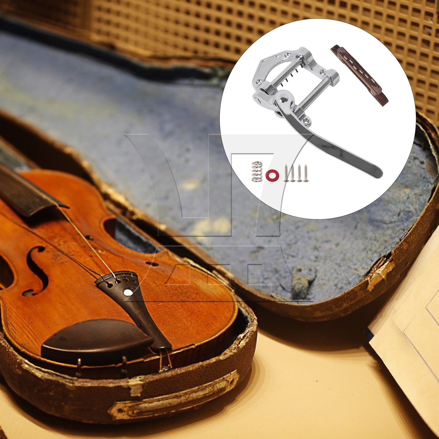 Silver Guitar Vibrato Tremolo Bridge Rosewood 6 String Jazz Guitar Bridge