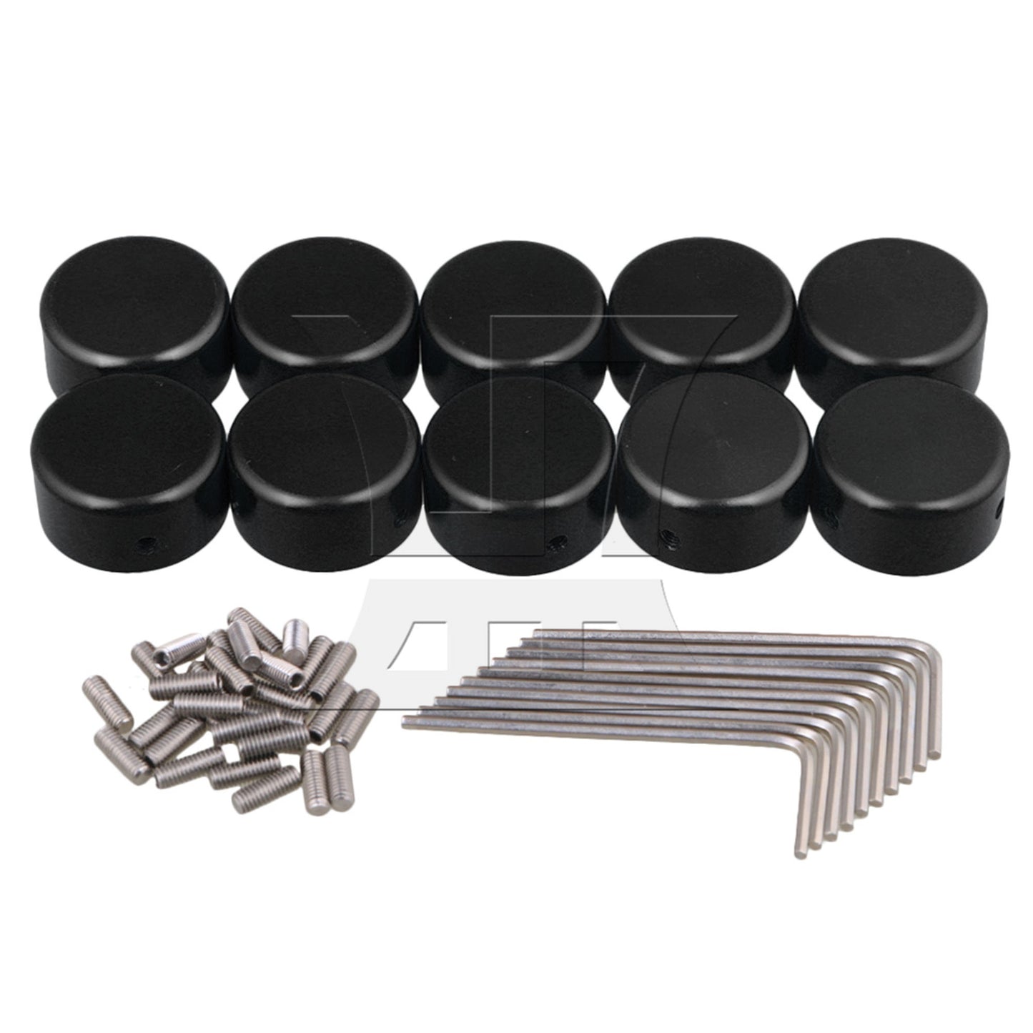 2 Pieces Guitars Effect Pedal Foot Nail Cap 3/8" Inner Diameter Black Metal