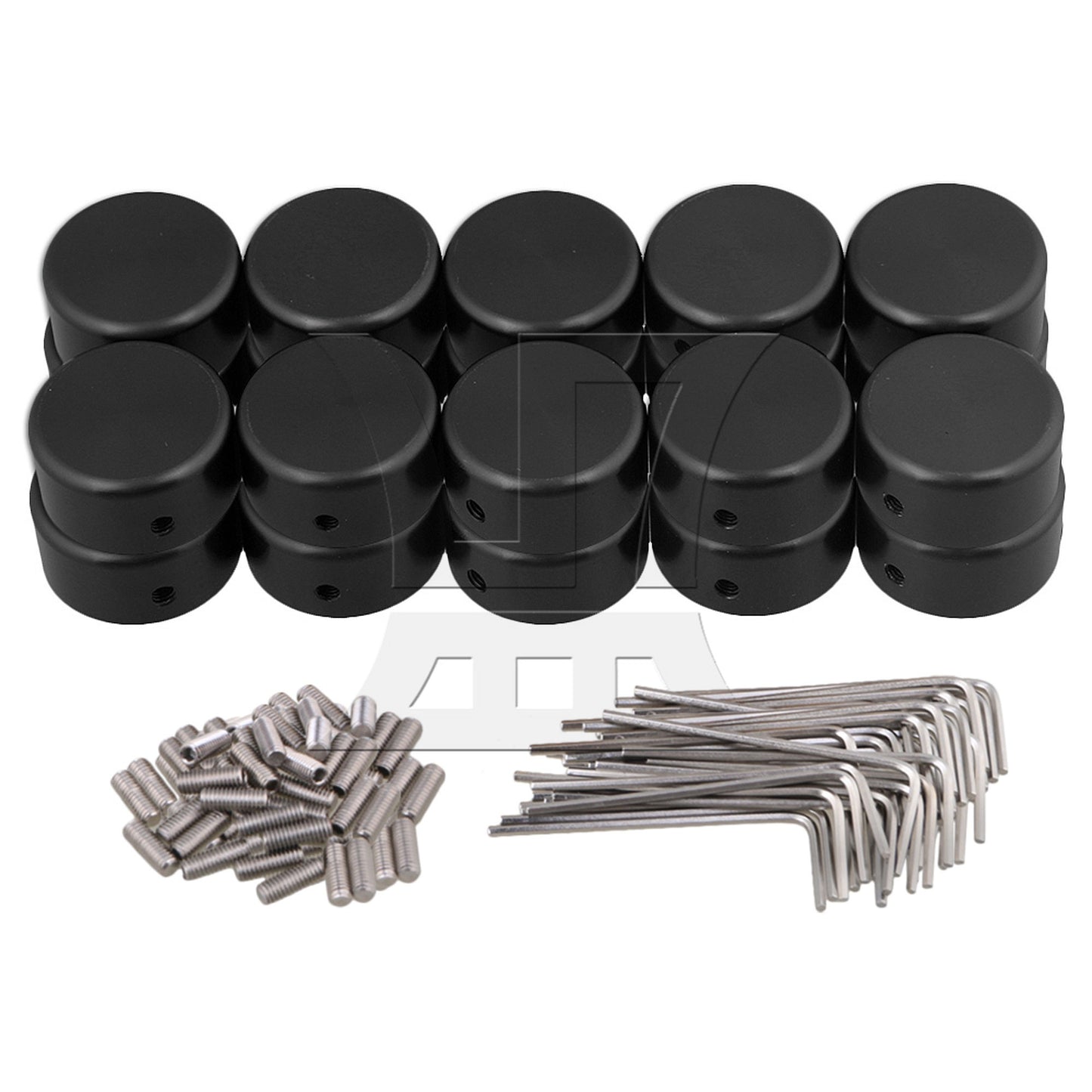 2 Pieces Guitars Effect Pedal Foot Nail Cap 3/8" Inner Diameter Black Metal