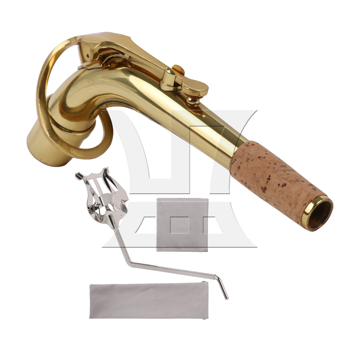 2.1cm Connector Dia Golden Saxophone Bend Neck for Alto Saxophone Part