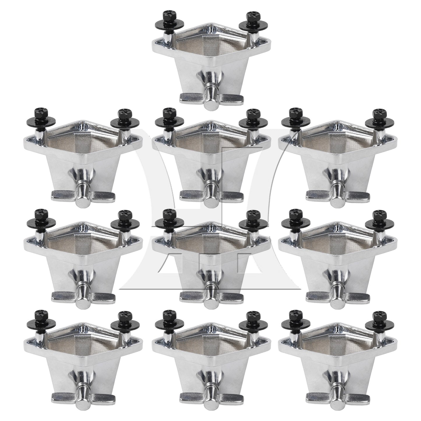 2PCS Silver Tom Drum Mounting Bracket Floor Tom Leg Bracket with Screws