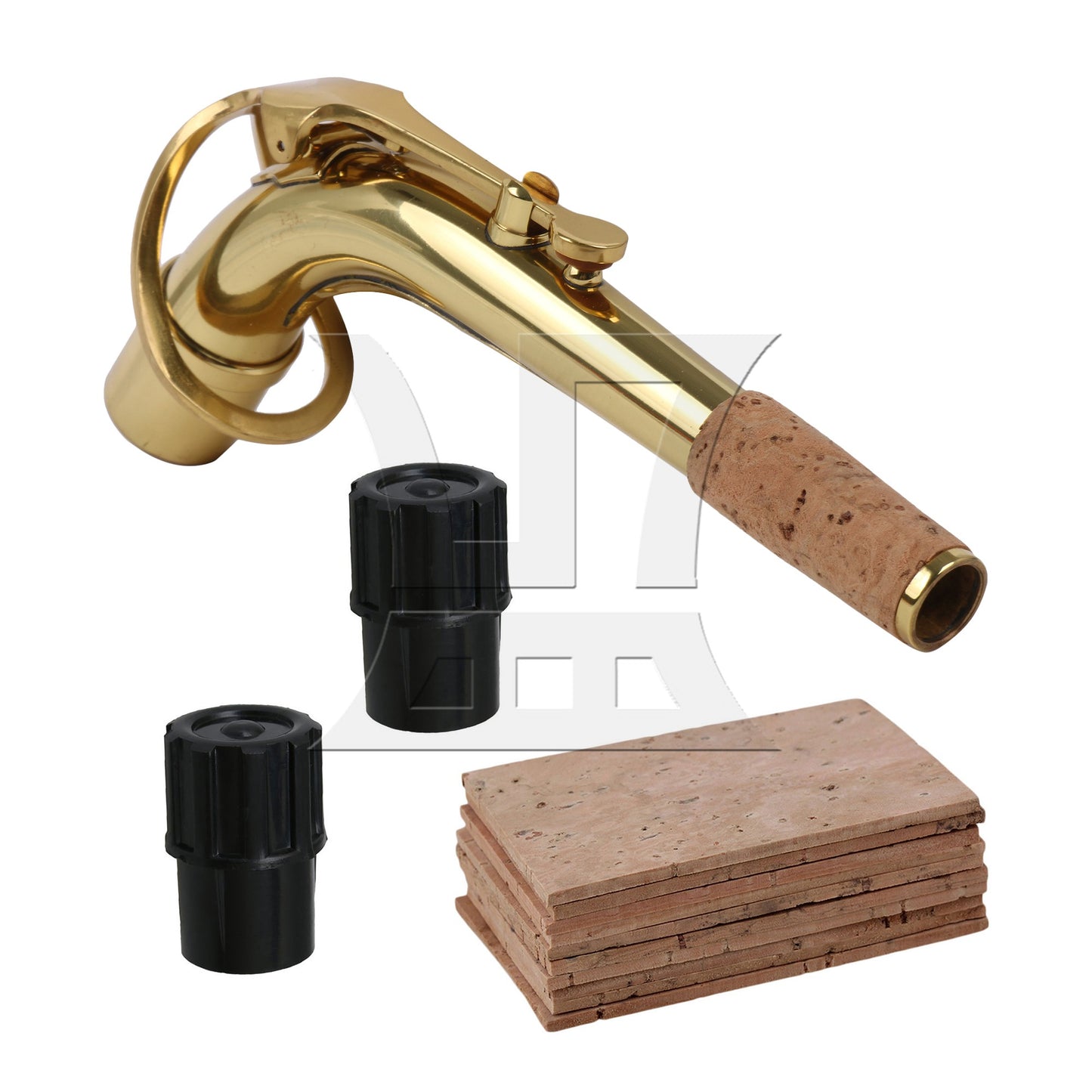 2.1cm Connector Dia Golden Saxophone Bend Neck for Alto Saxophone Part