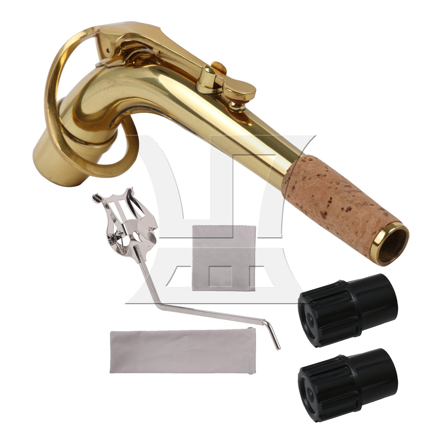 2.1cm Connector Dia Golden Saxophone Bend Neck for Alto Saxophone Part