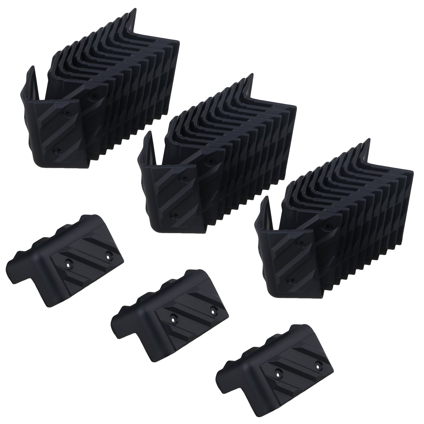 24pcs Plastic Right Angle Cabinets Audio Speaker Corner Protector Black