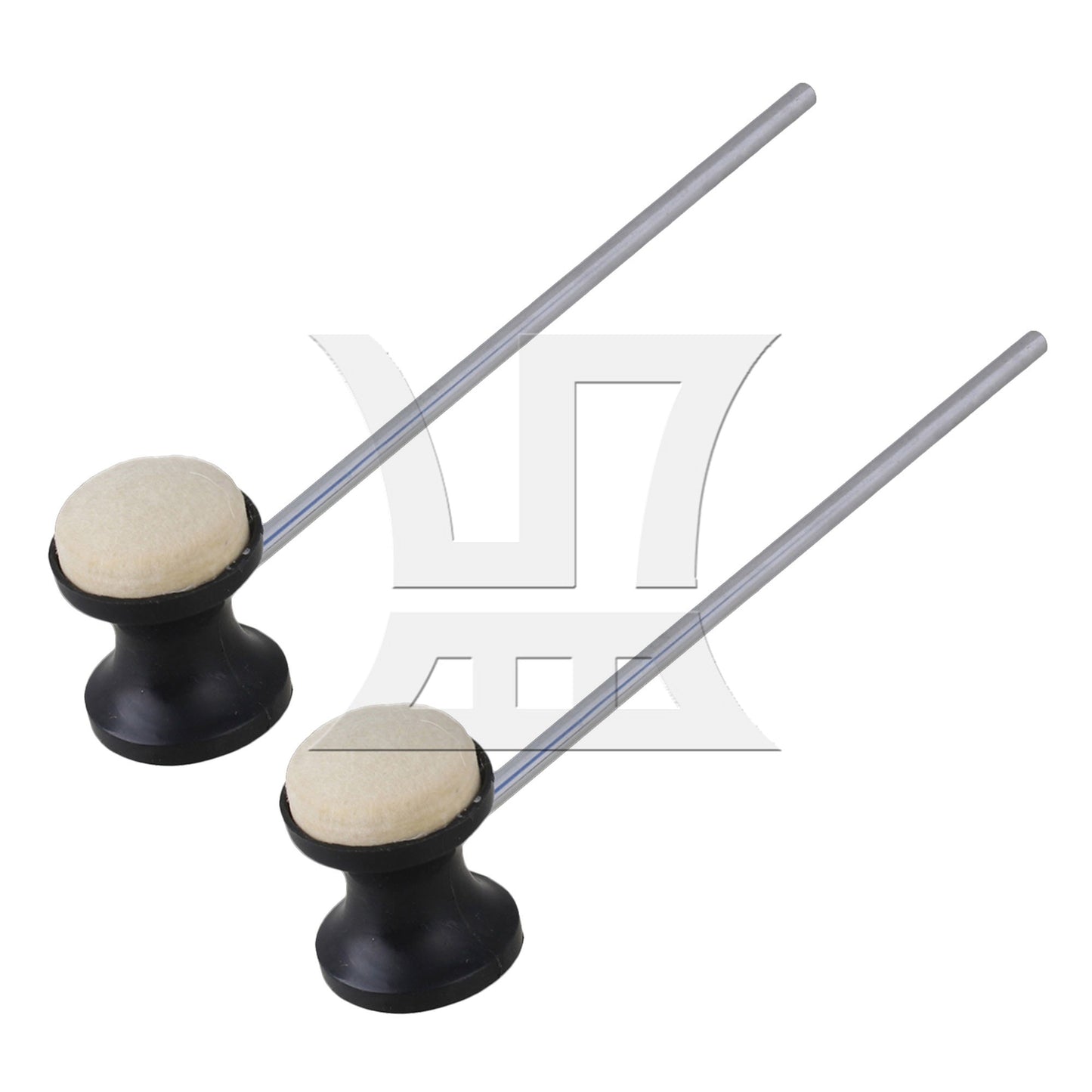 Round Shape Stainless Steel Shaft 7.48 x 1.97inch White Felt Bass Drum Beater