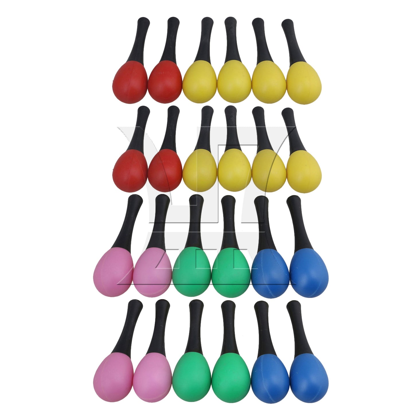 12x Colorful Plastic Maracas Rattle Shakers Musical Educational