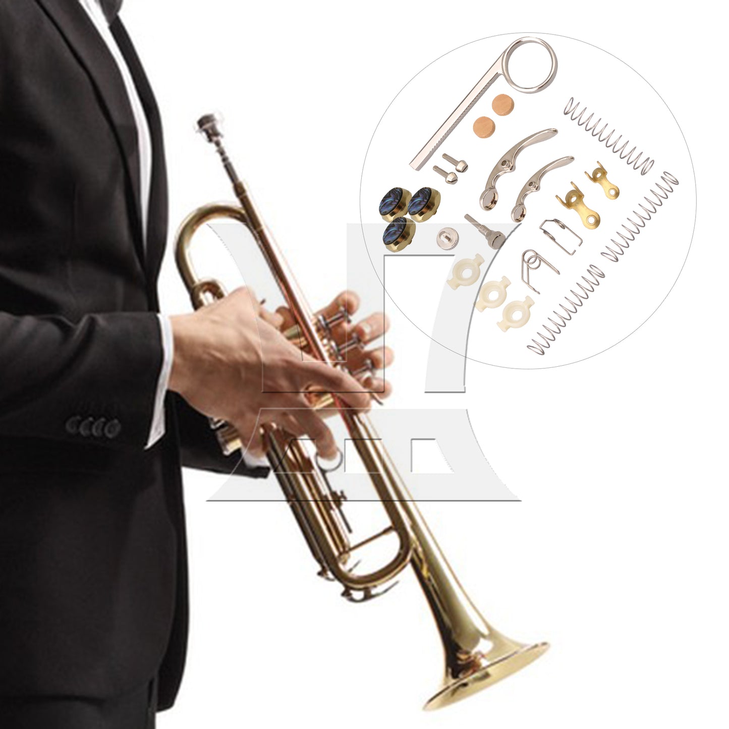 BQLZR 21Pieces Trumpet Drain Valve Key Accessories & Hexagon Finger Key Buttons