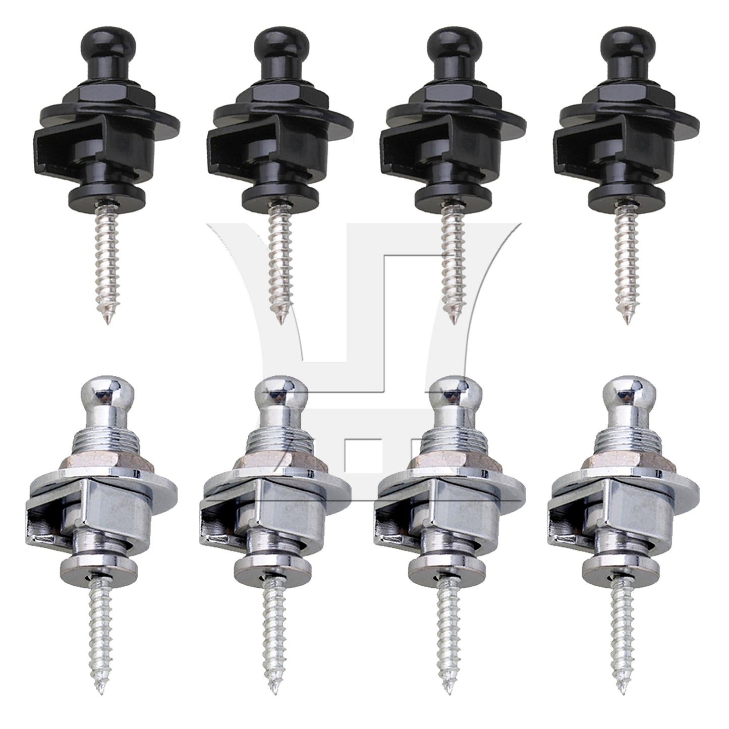 4xChrome Skidproof StrapLock Pins For Body Custom Guitar Quick Release