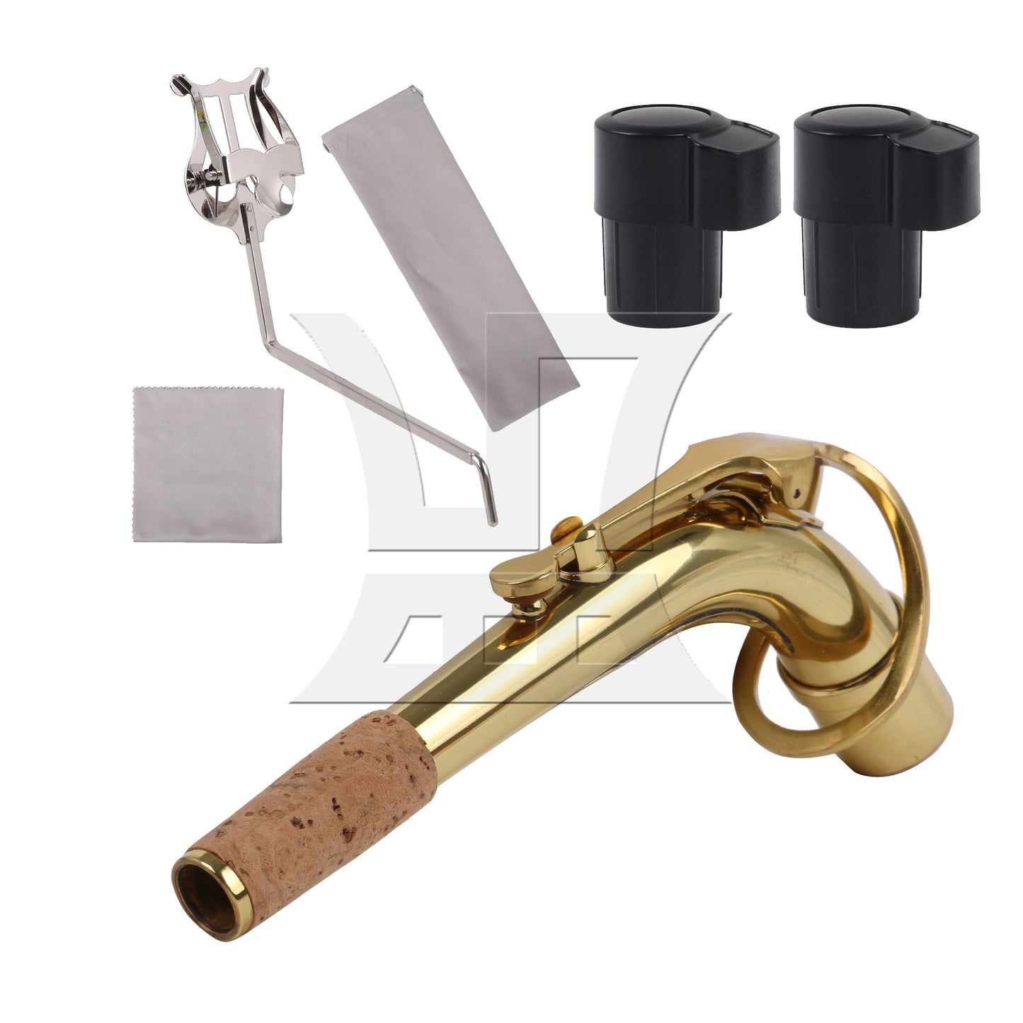 2.1cm Connector Dia Golden Saxophone Bend Neck for Alto Saxophone Part