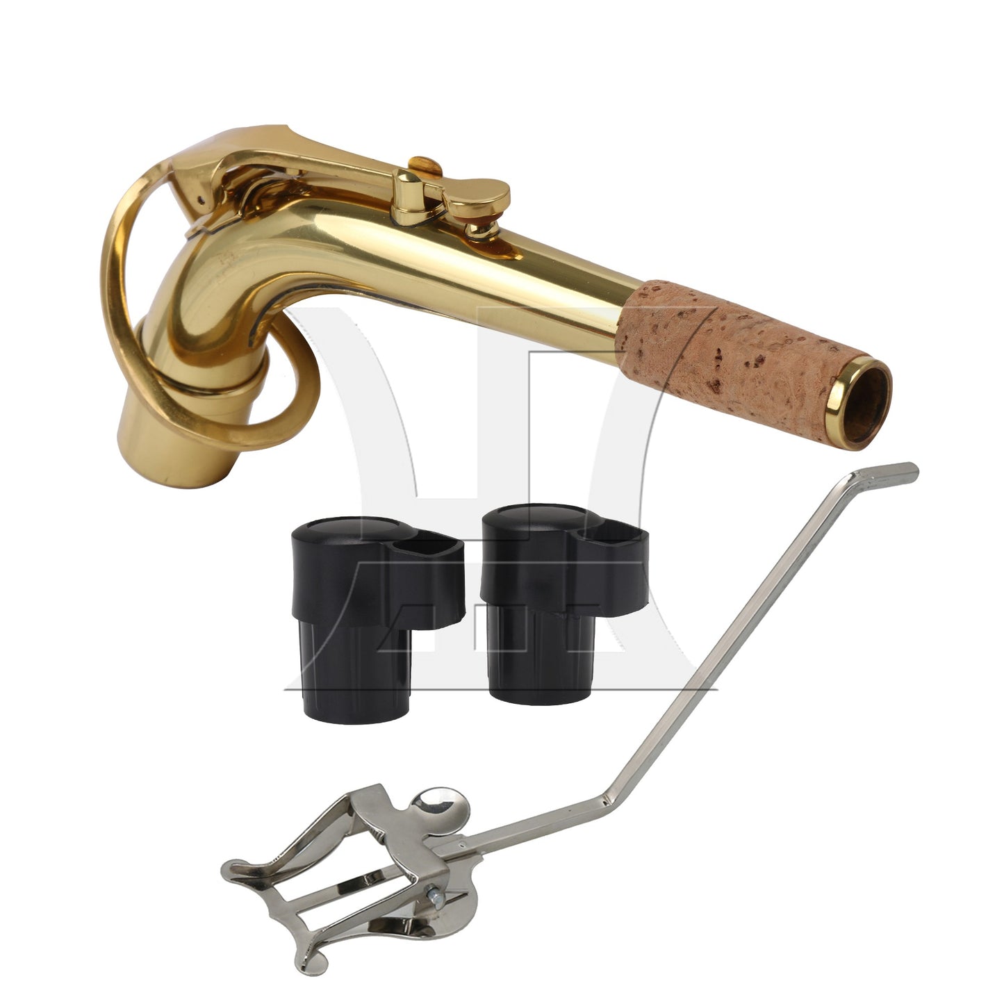2.1cm Connector Dia Golden Saxophone Bend Neck for Alto Saxophone Part