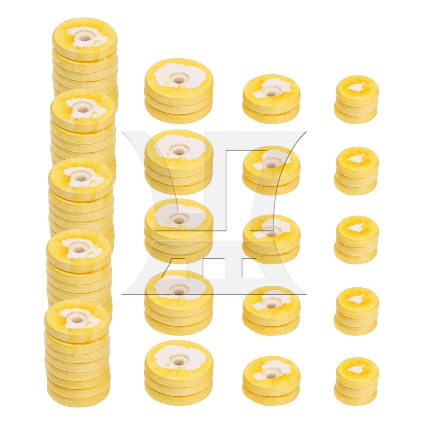 32 Pieces Yellow Felt Flute Pads 0.12inch Thickness Flutes Repairing Parts