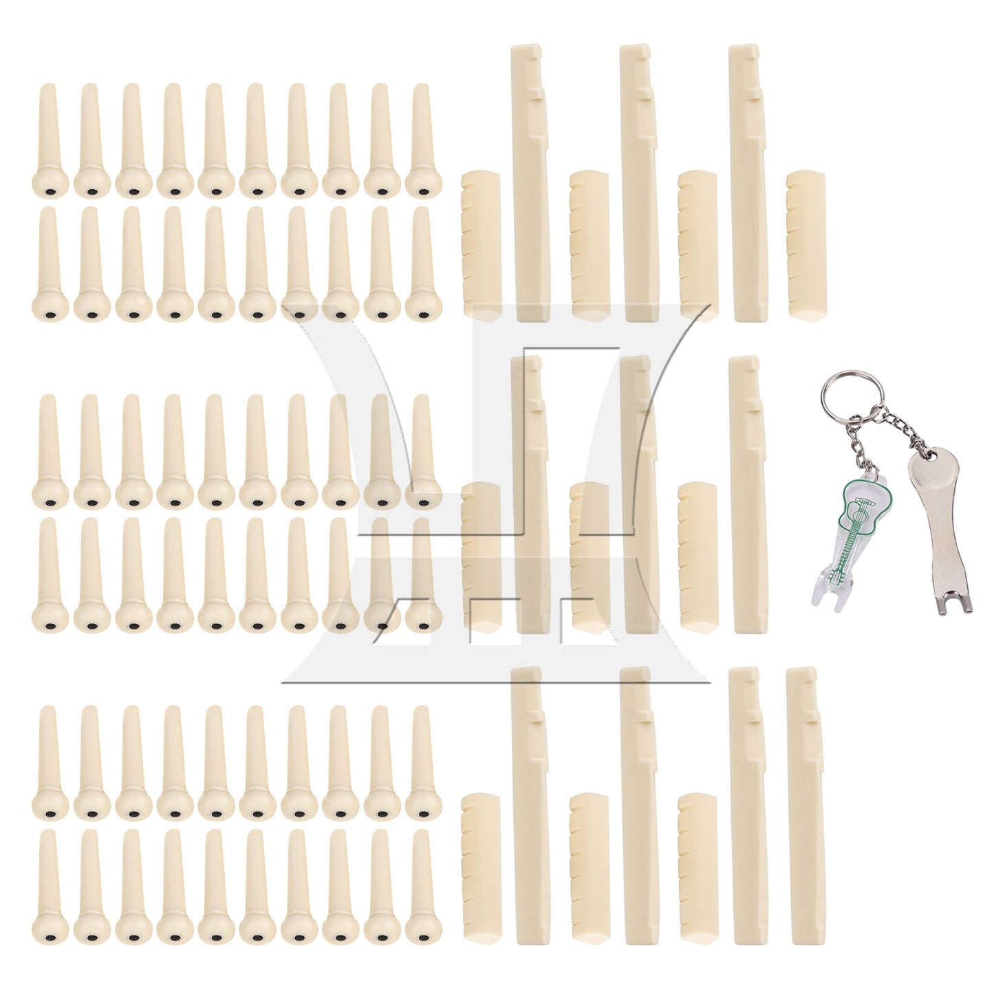 Cream Acoustic Guitar Bridge Pins\ saddle\ Nut Set