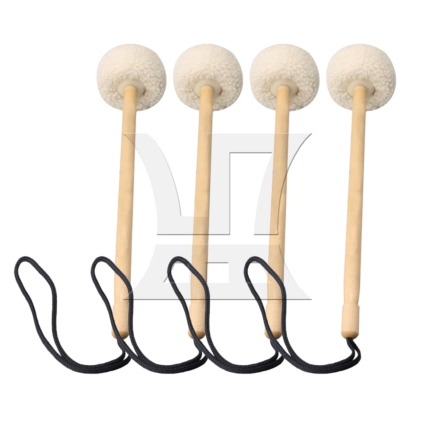 0.63x14.17inch Gong Accessories Gong Mallet Wood Core with Wool Head