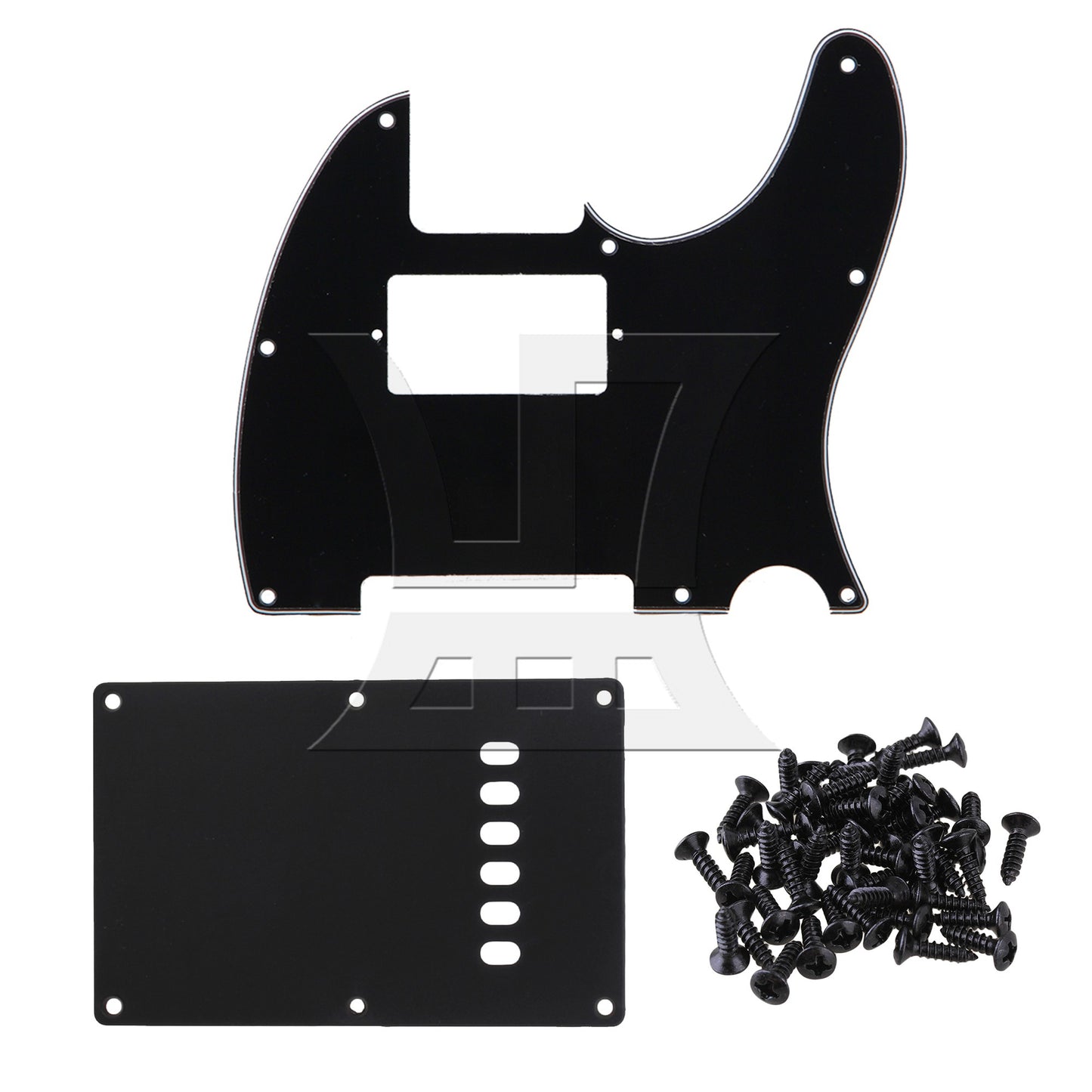 Black Humbucker Guitar Pickguard Scratchplate for 1 Pickup BQLZR 3-Ply 10 Hole