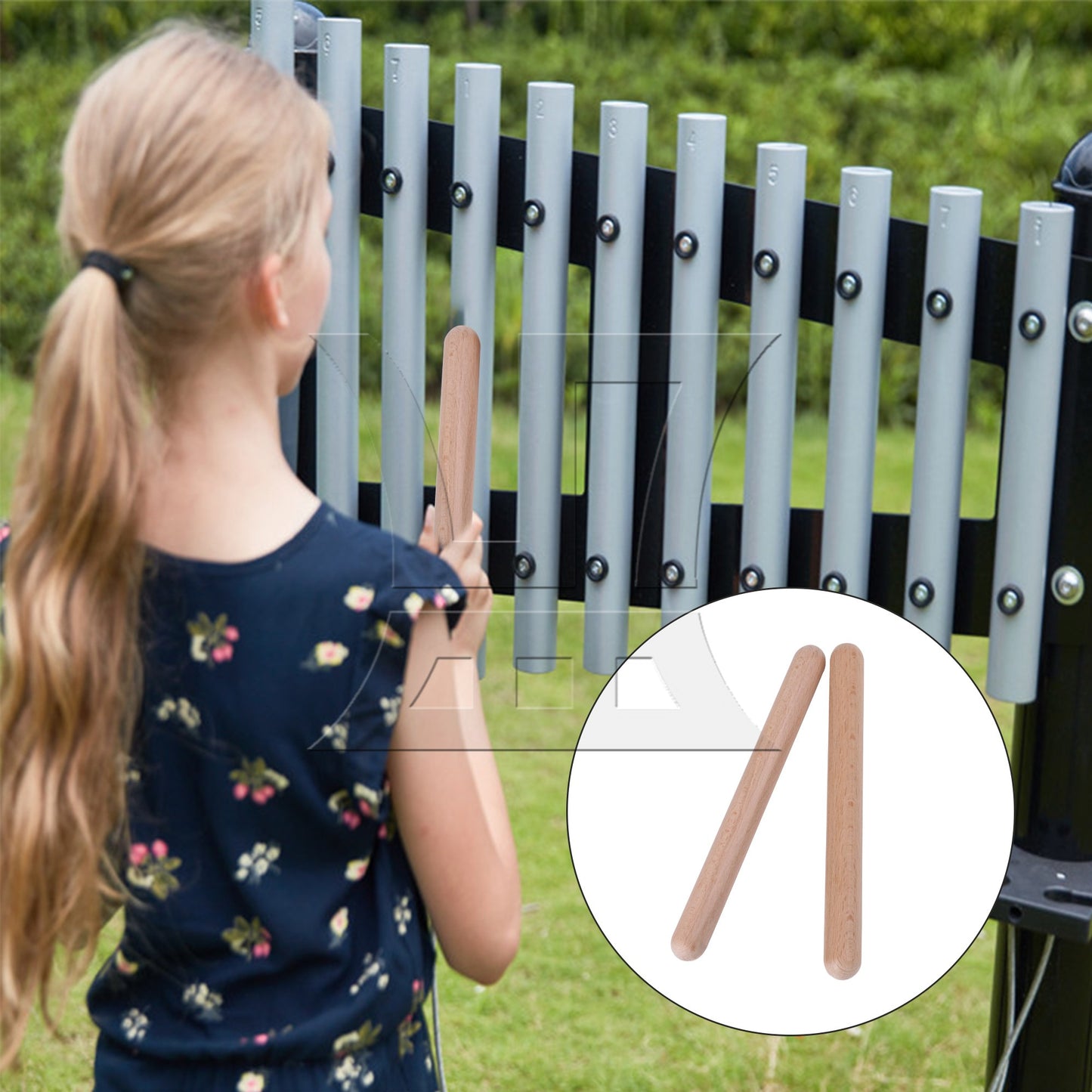 4Pieces Classical Wood Claves for Percussion Instruments 7.87 x 0.75 inches