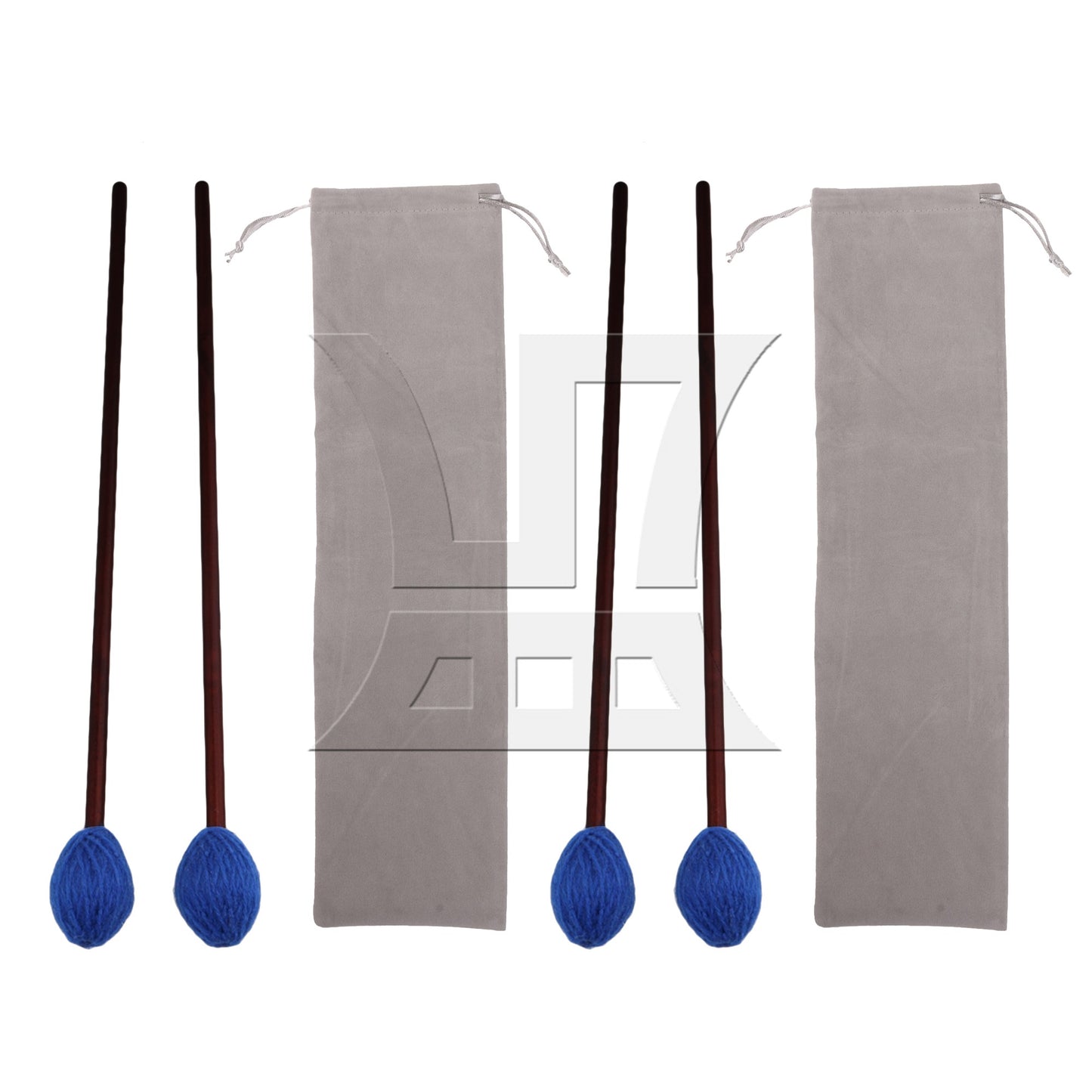 2 x BQLZR Maple Handles and Soft Blue Woolen Yarn Head Marimba Mallets