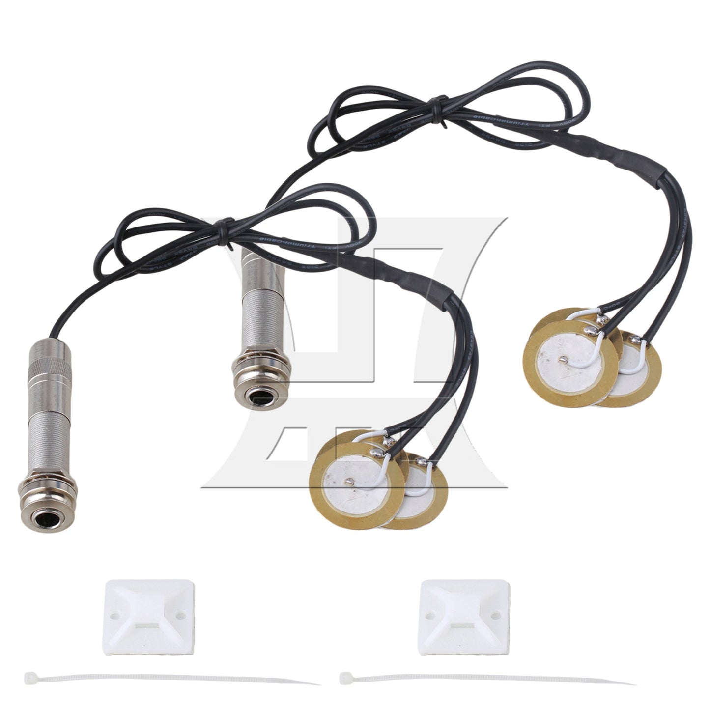 6.35mm Jack Guitar Bridge Plate Pickups Piezo Transducer Silver