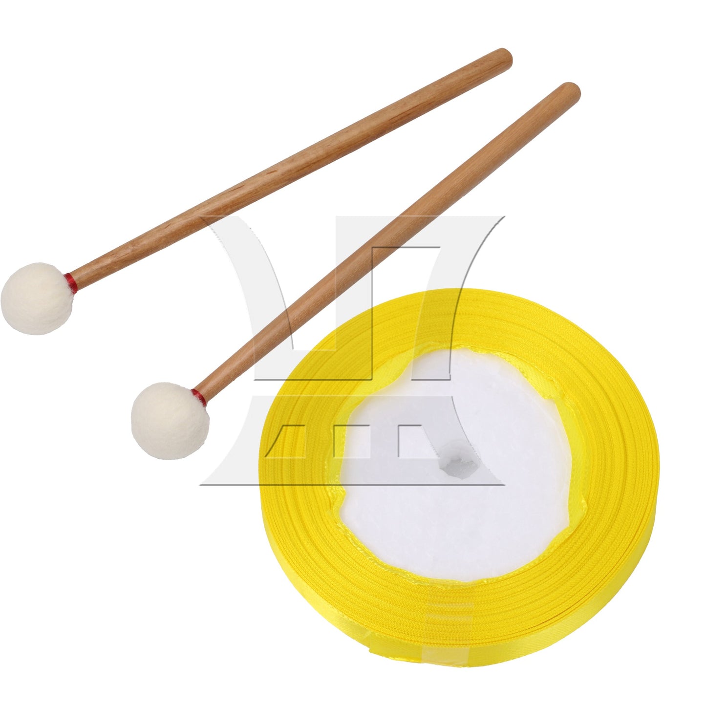 2Pieces Timpani Mallets Middle-hard Style Mallets Felt Heads Wood Handle