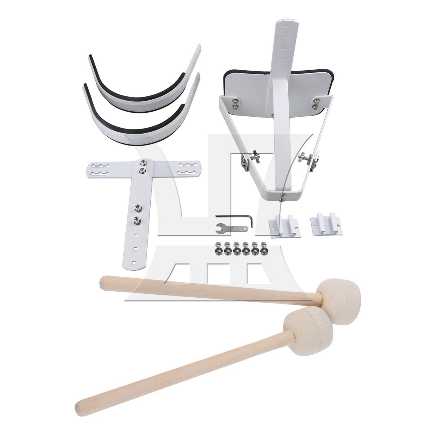 QBLZR 24.5x22cm White Steel 8" 10" Marching Snare Drum Carrier Harness Holder