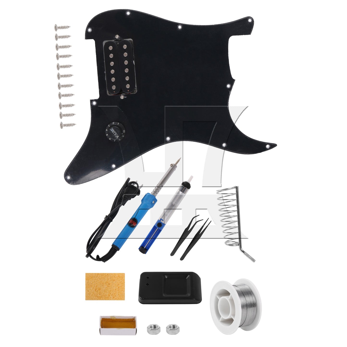 Black Prewired Pickguard 1 Humbucker For Electric Guitar
